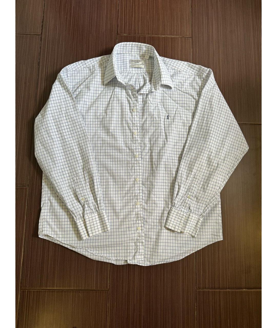 SAINT LAURENT Белая хлопковая кэжуал рубашка, фото 7