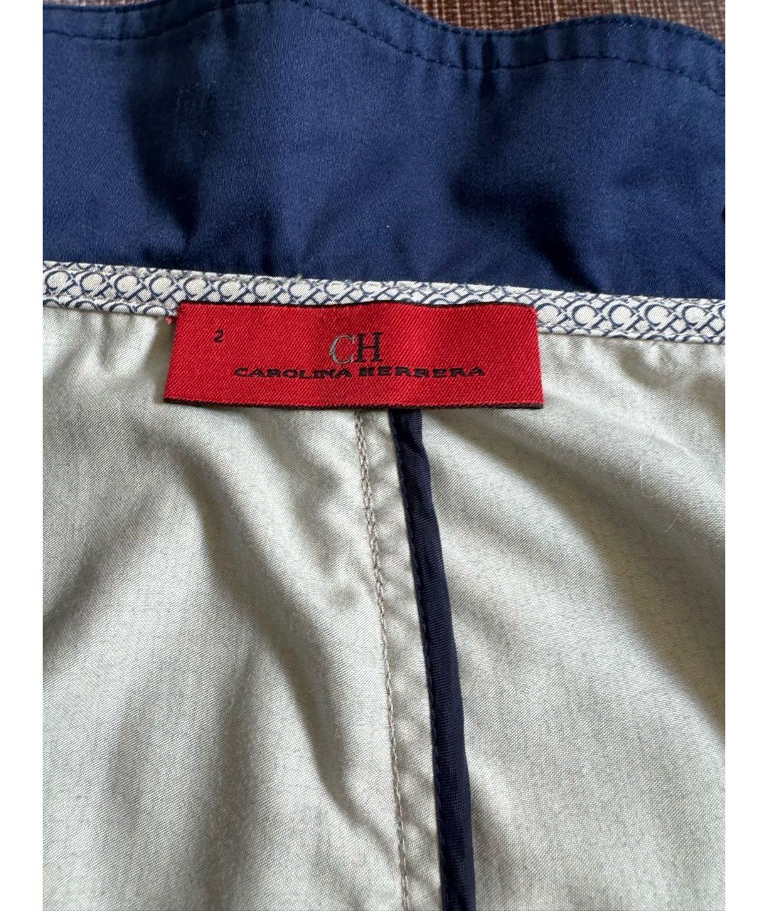 CH CAROLINA HERRERA Синяя хлопковая юбка миди, фото 7