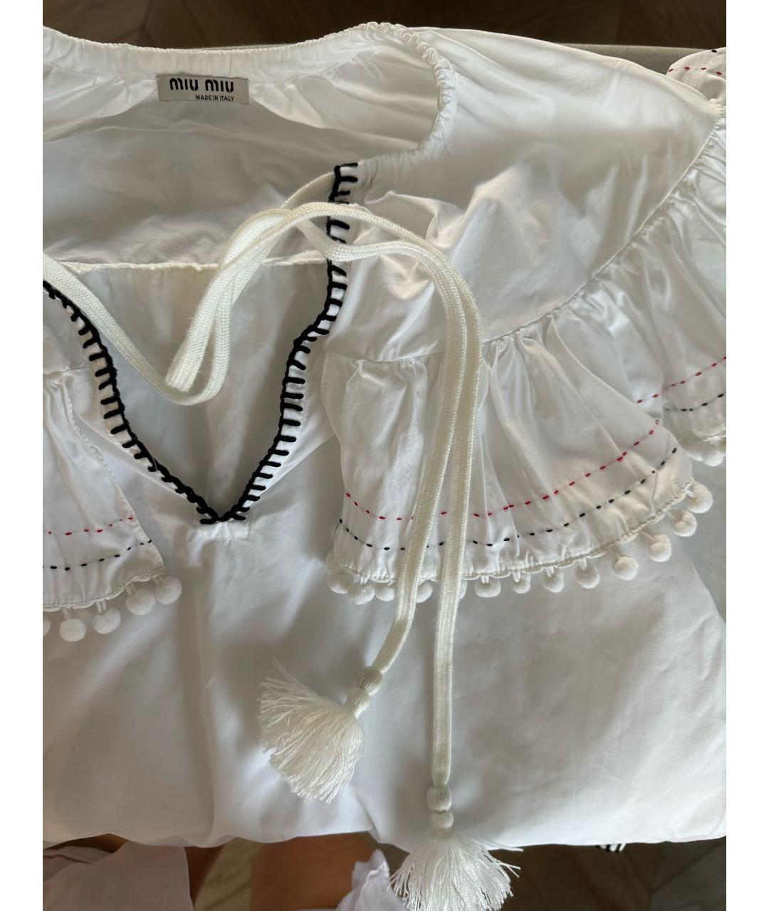 MIU MIU Белая хлопковая блузы, фото 4