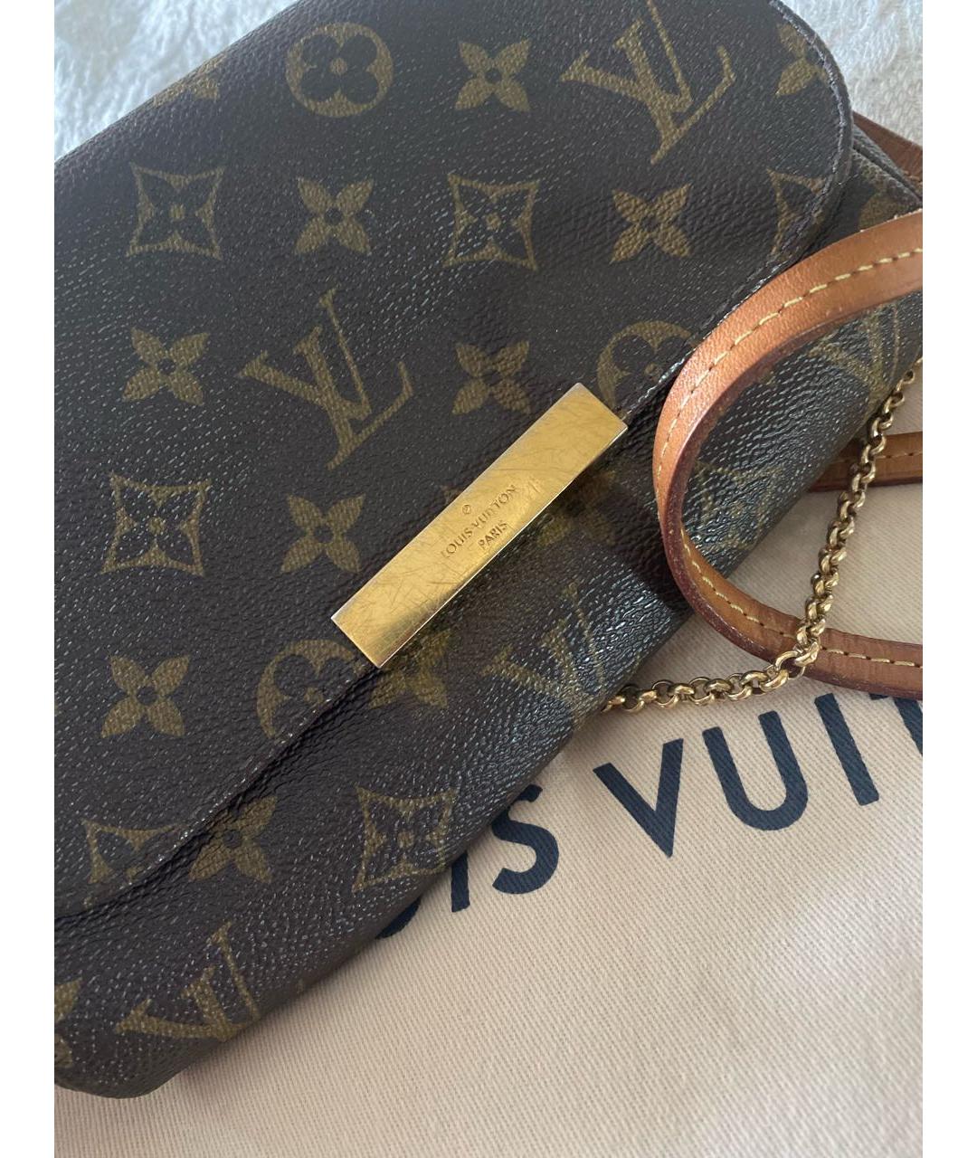 LOUIS VUITTON Коричневая кожаная сумка через плечо, фото 3