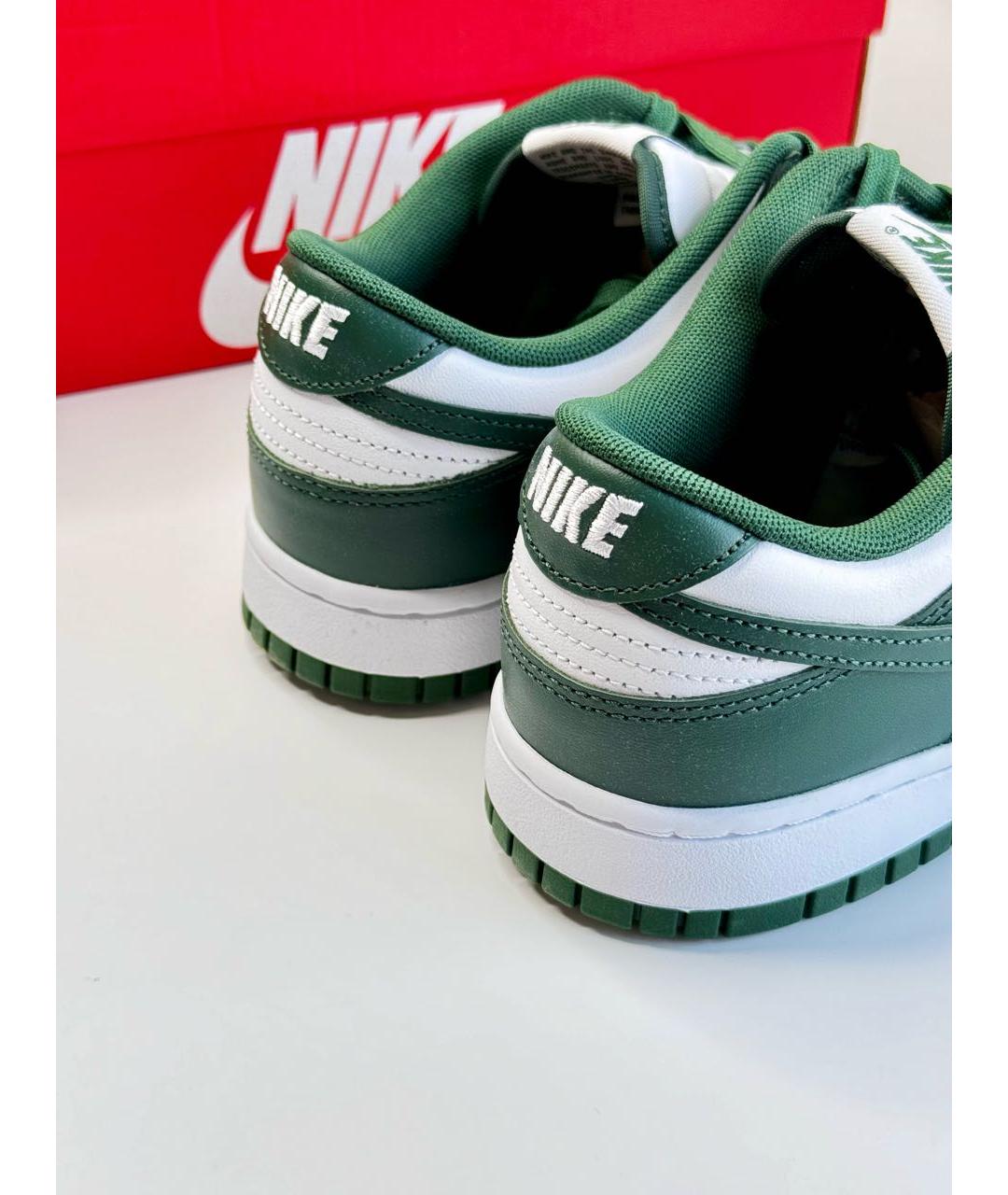 NIKE Зеленые кожаные низкие кроссовки / кеды, фото 6
