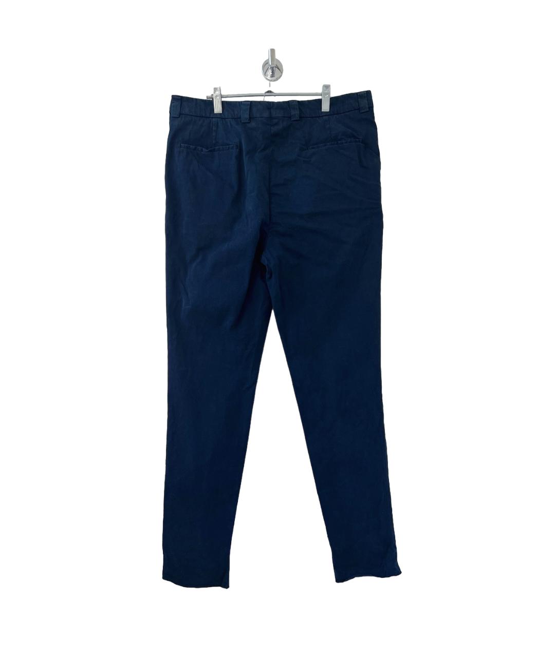 BRUNELLO CUCINELLI Темно-синие хлопко-эластановые брюки чинос, фото 2