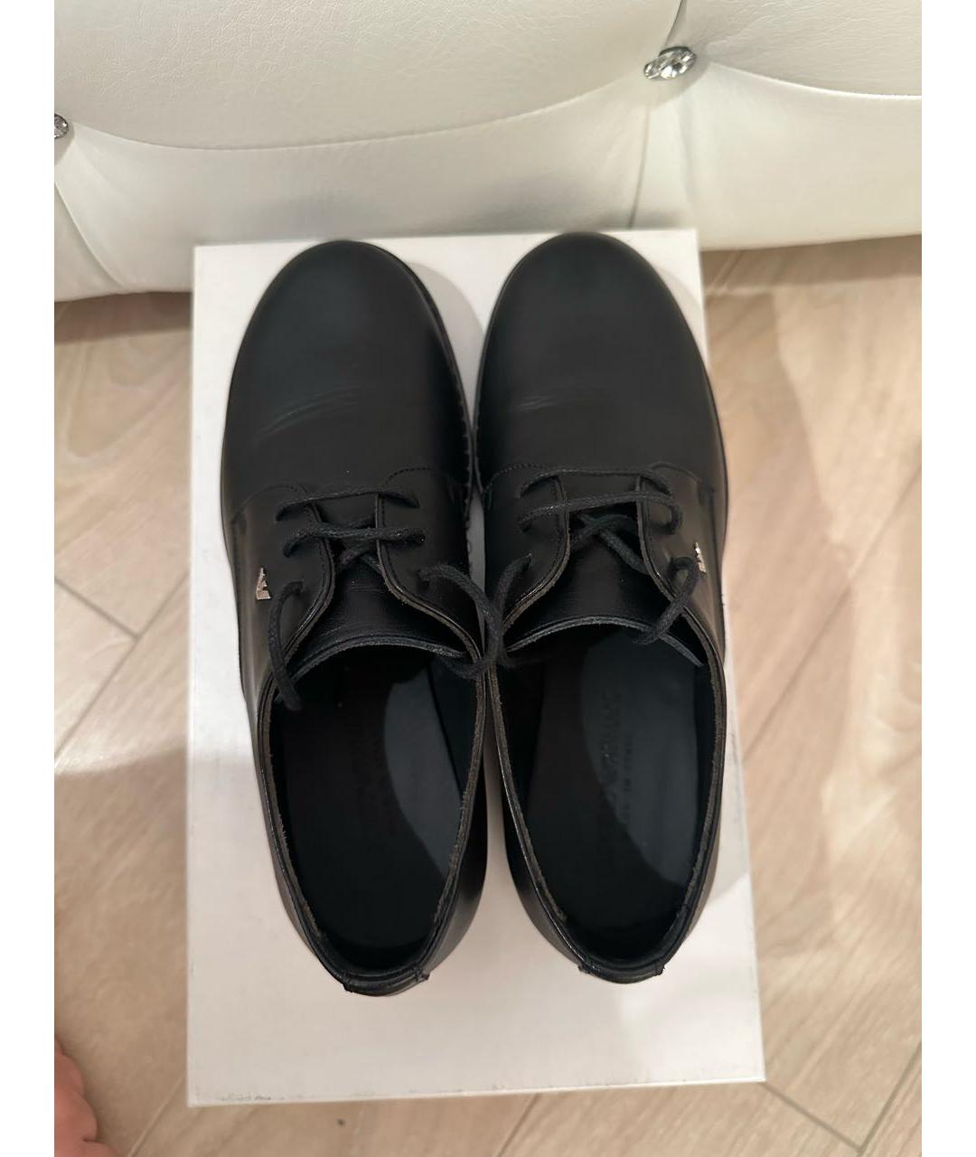 EMPORIO ARMANI Черные кожаные ботинки, фото 3