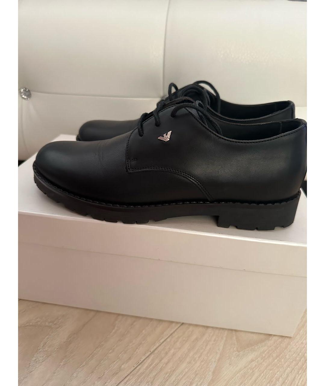 EMPORIO ARMANI Черные кожаные ботинки, фото 5