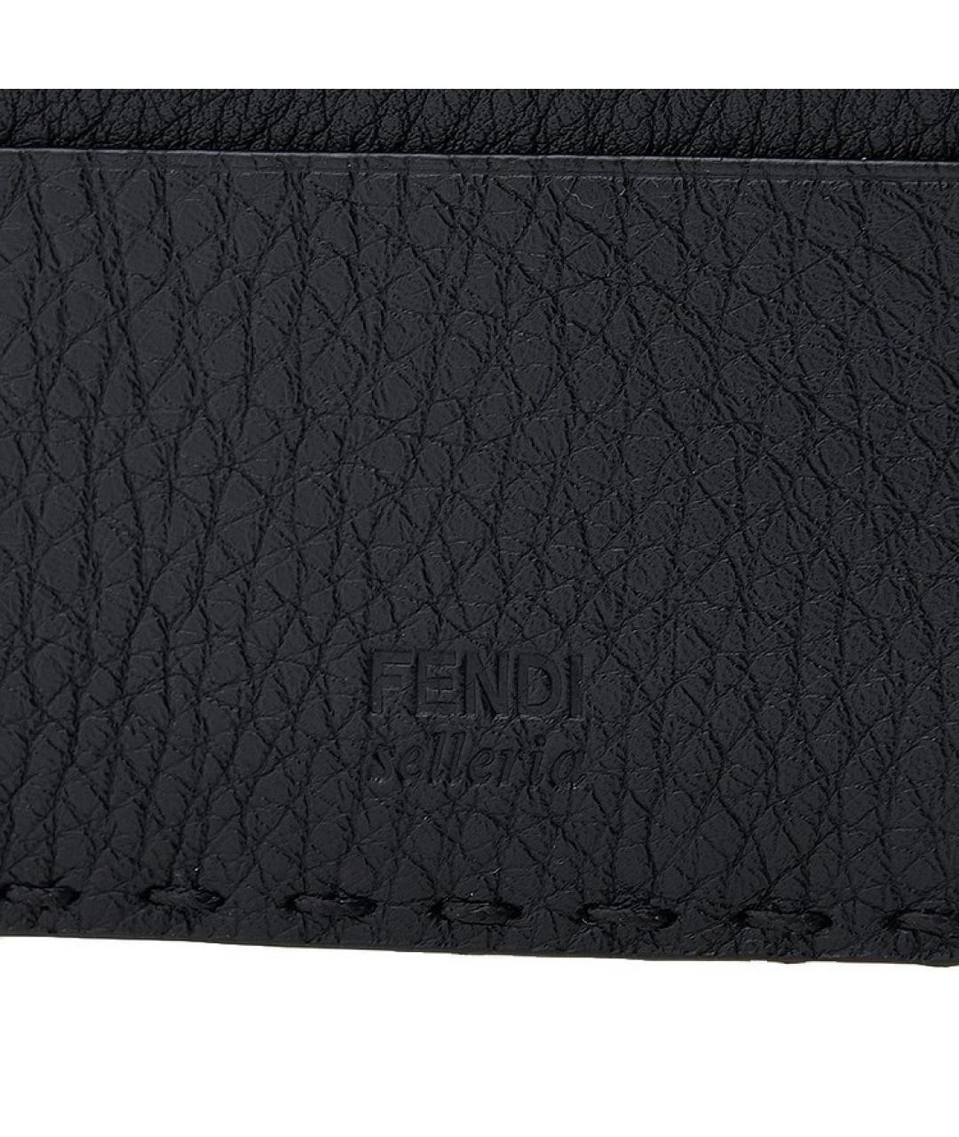 FENDI Черный кожаный кардхолдер, фото 5