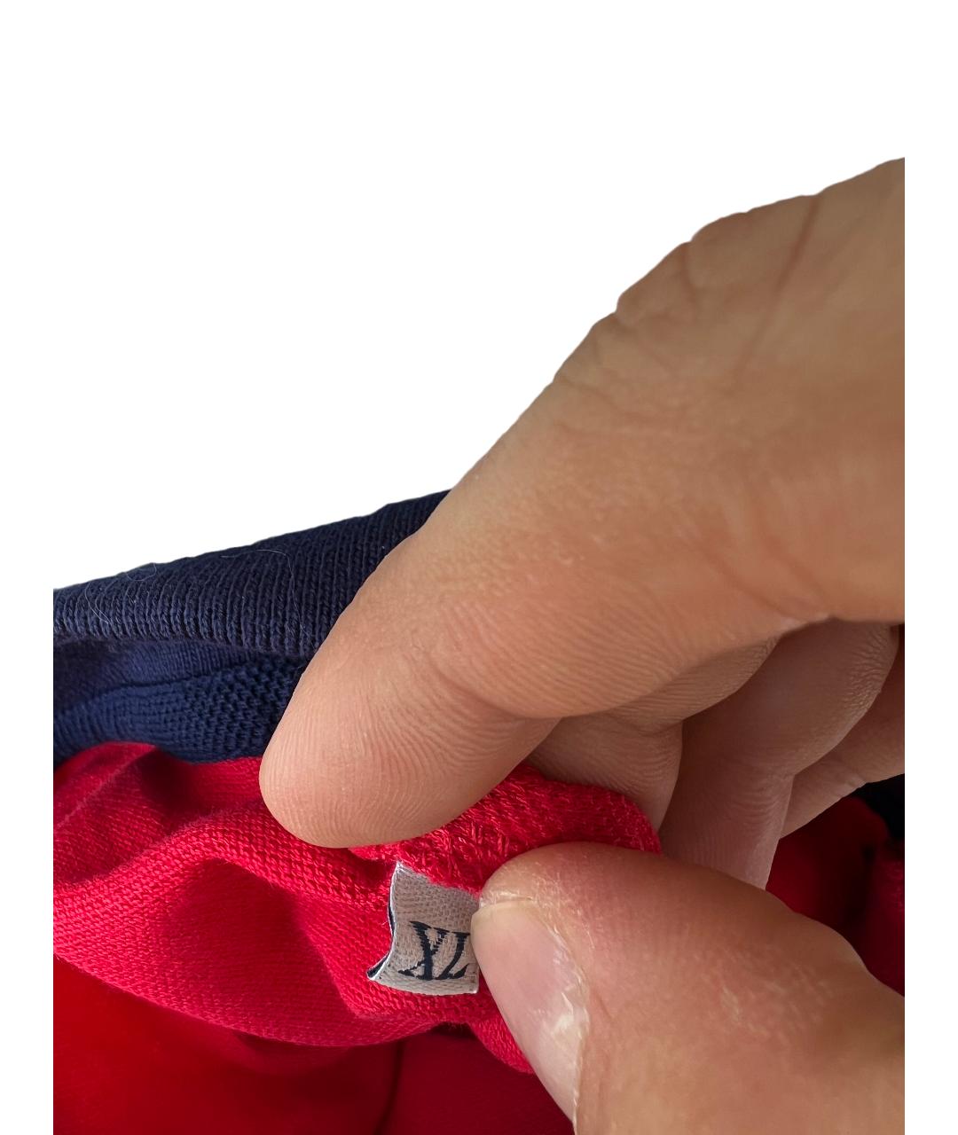 MONCLER Красное хлопковое поло с коротким рукавом, фото 2