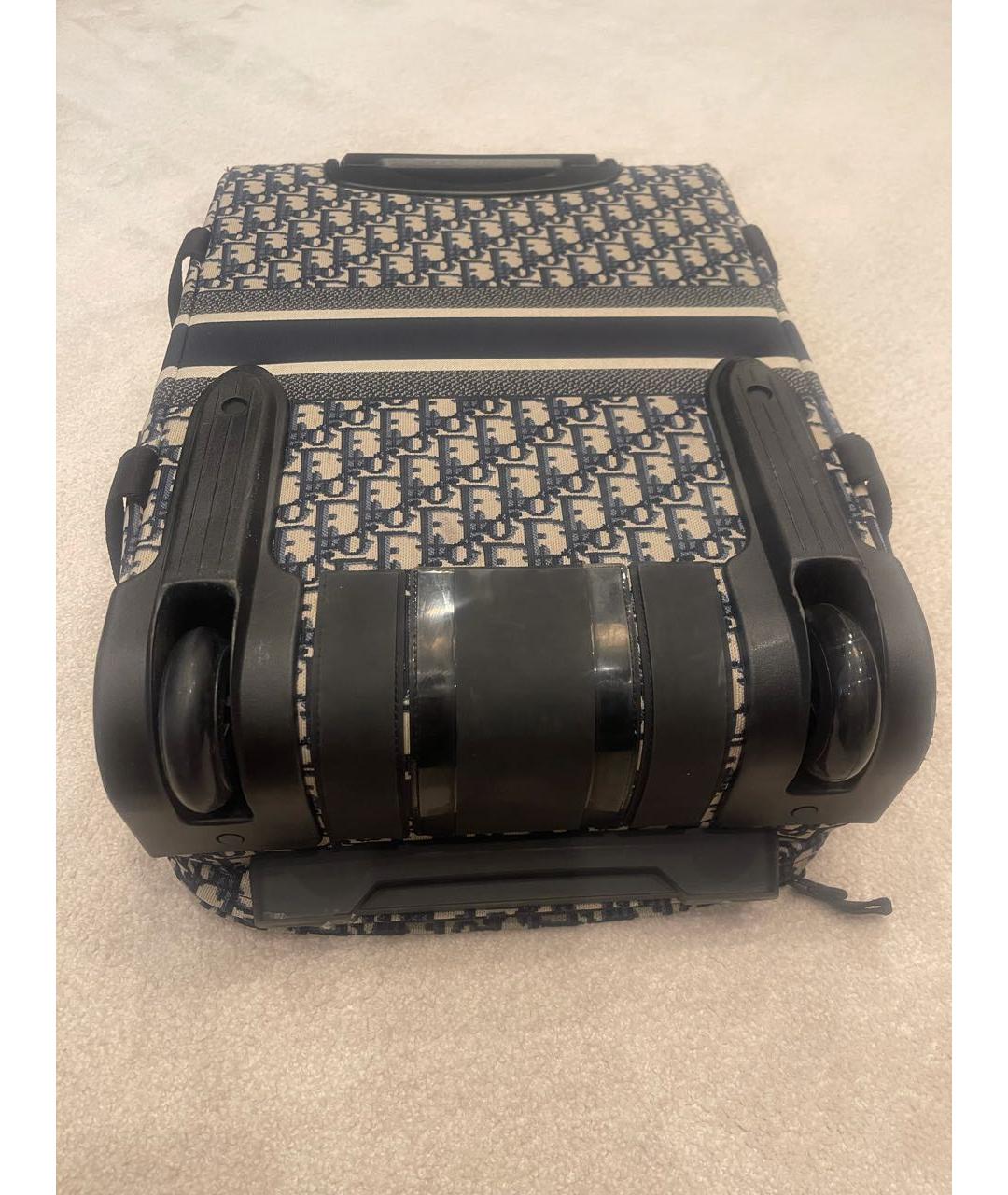 CHRISTIAN DIOR PRE-OWNED Темно-синий тканевый чемодан, фото 3