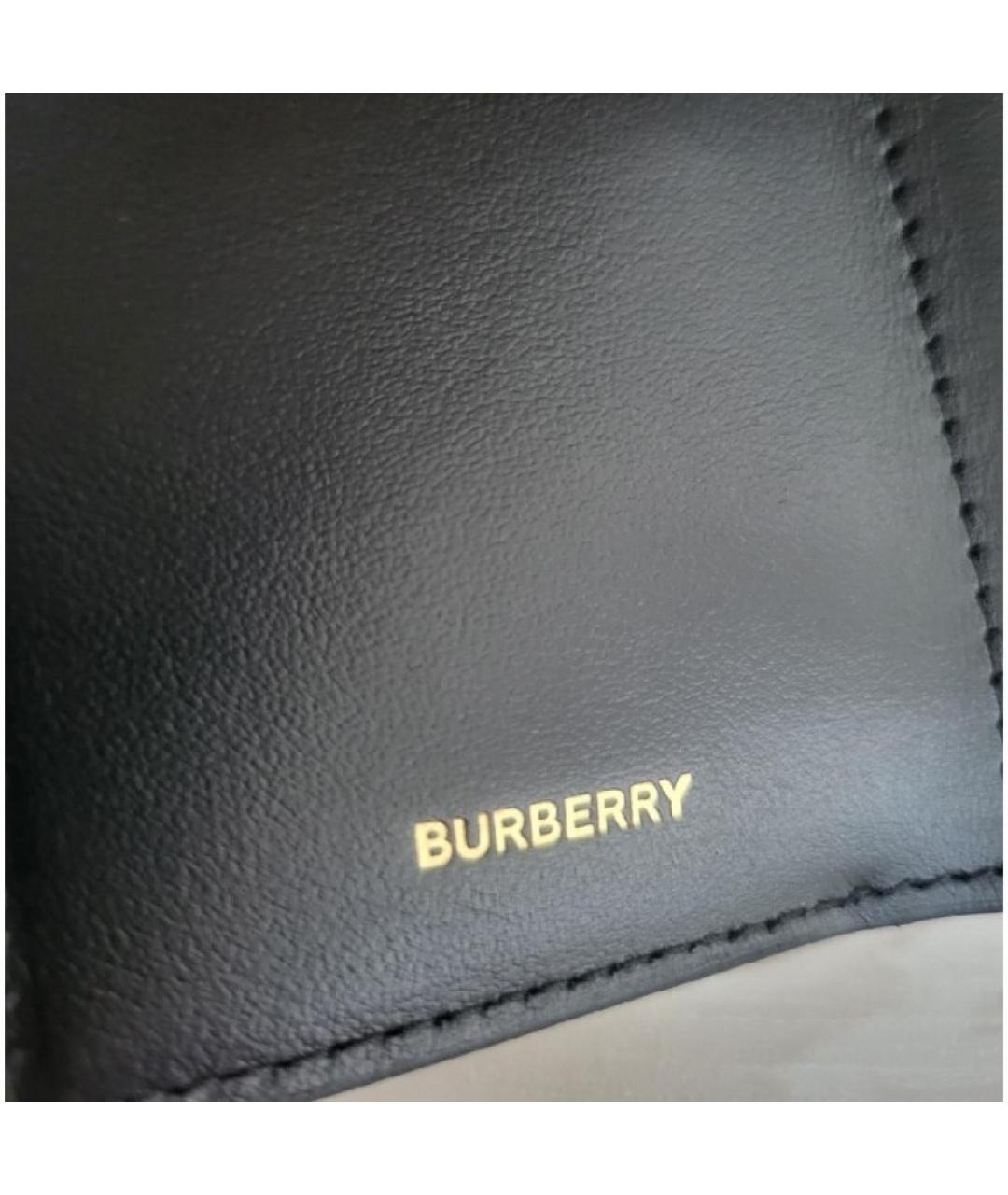 BURBERRY Черный кожаный кошелек, фото 7