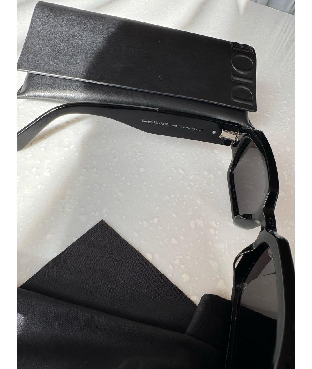 CHRISTIAN DIOR Черные пластиковые солнцезащитные очки, фото 2