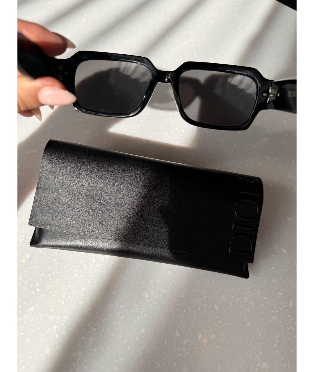 CHRISTIAN DIOR Черные пластиковые солнцезащитные очки, фото 4