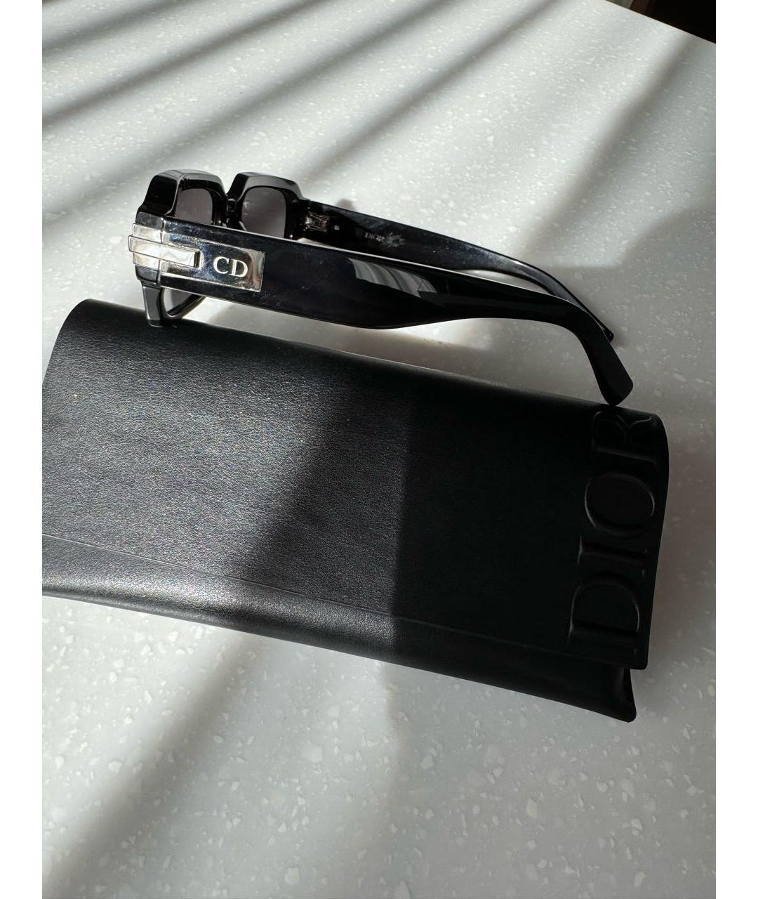 CHRISTIAN DIOR Черные пластиковые солнцезащитные очки, фото 3