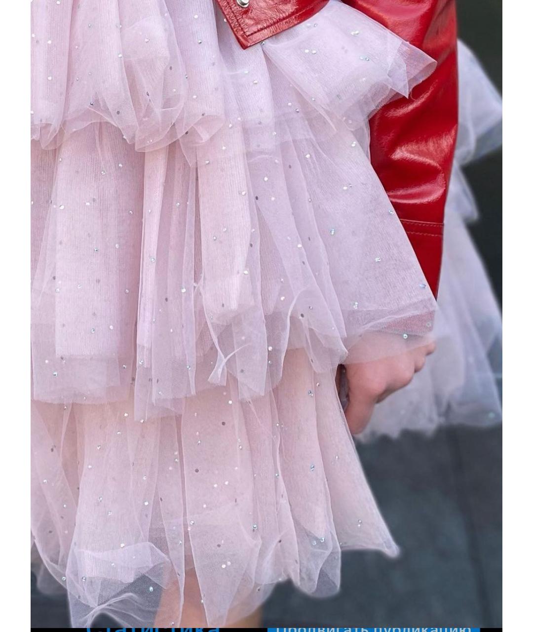 ROTATE Розовое сетчатое коктейльное платье, фото 3
