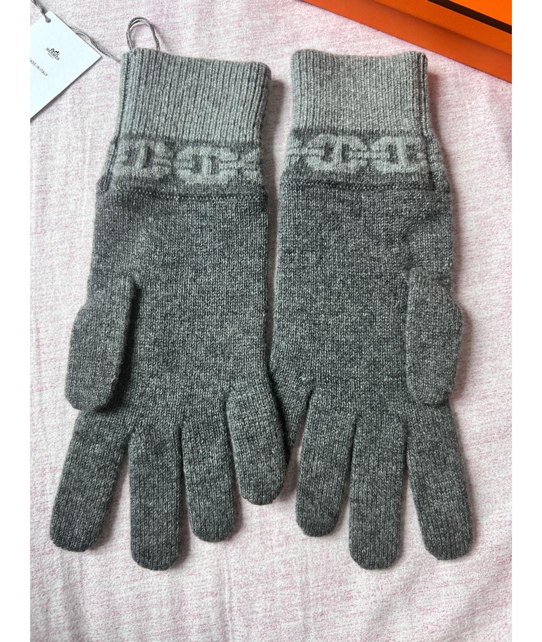 HERMES PRE-OWNED Серые кашемировые перчатки, фото 6
