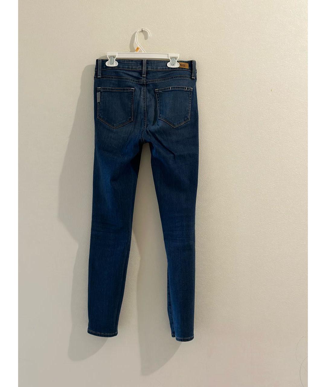 PAIGE Темно-синие хлопковые джинсы слим, фото 2