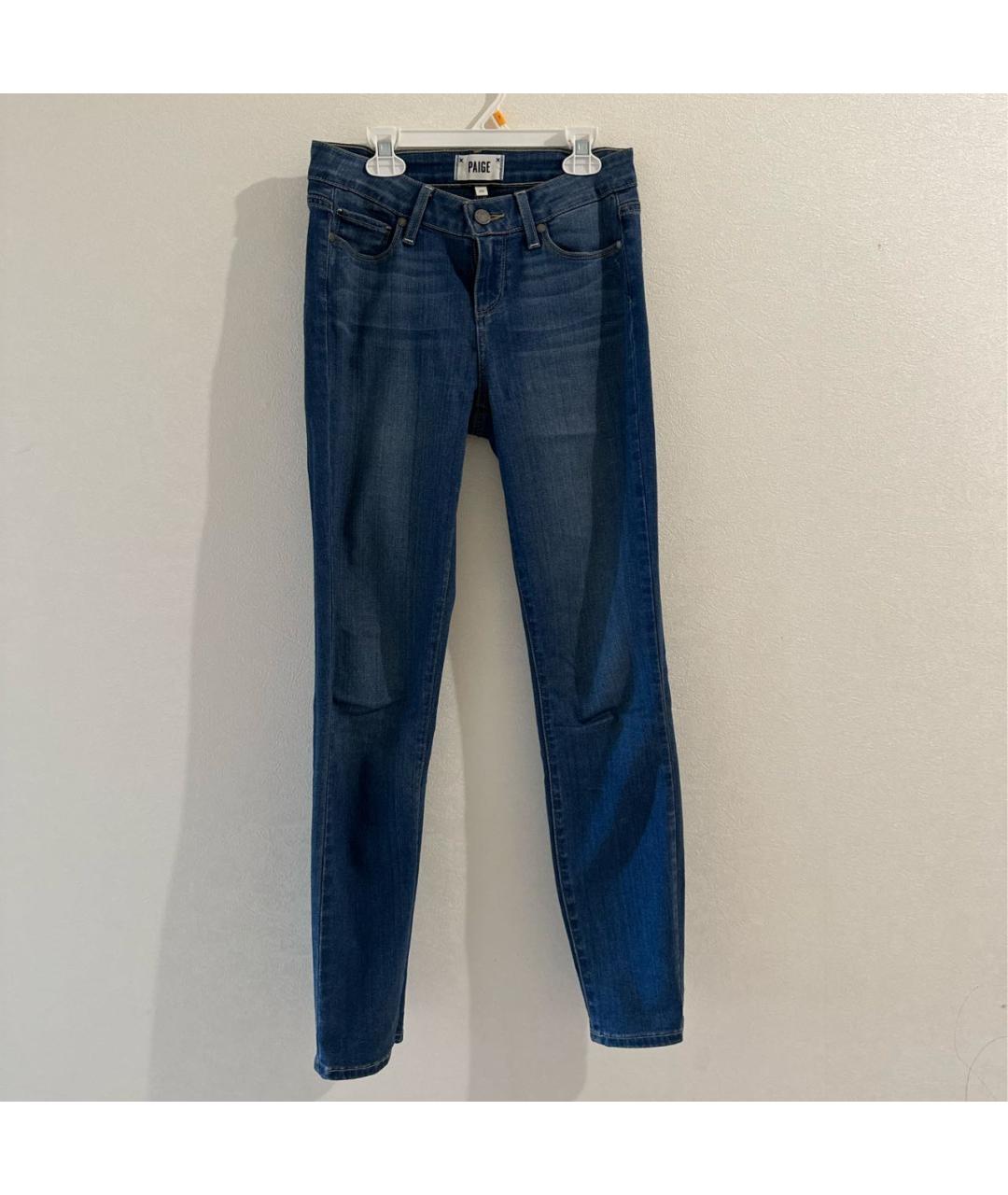 PAIGE Темно-синие хлопковые джинсы слим, фото 5