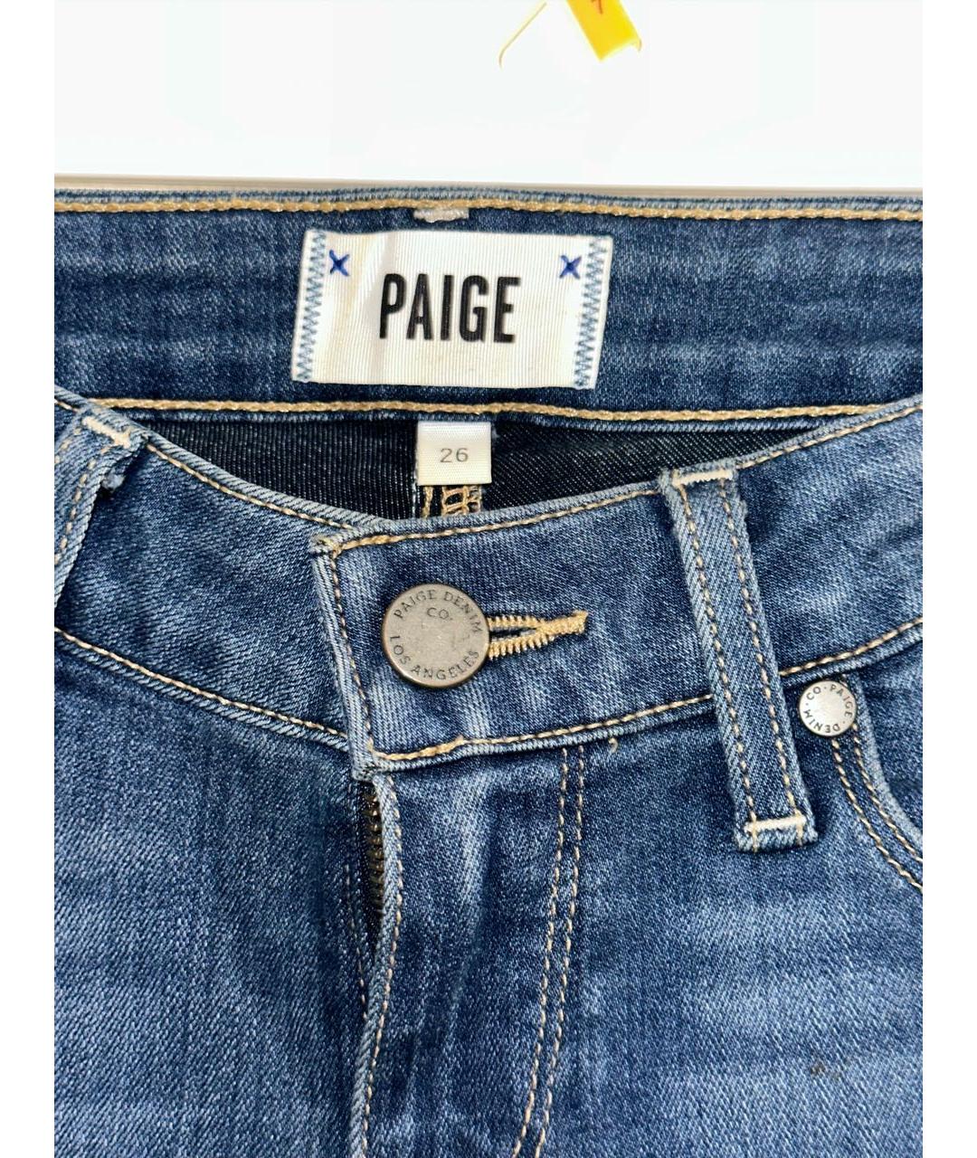 PAIGE Темно-синие хлопковые джинсы слим, фото 3