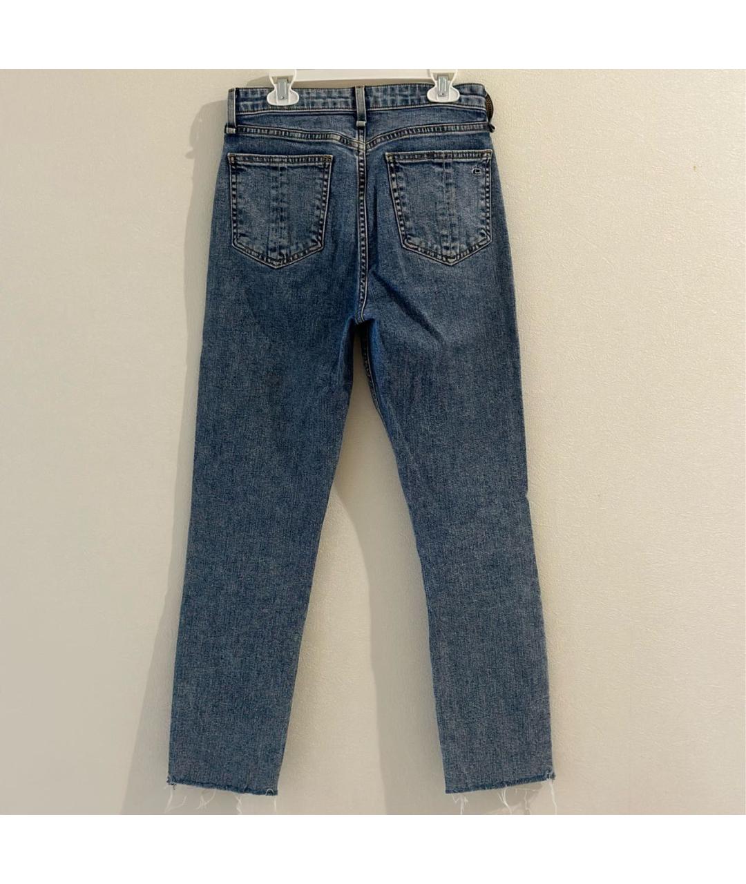 RAG&BONE Синие хлопковые прямые джинсы, фото 3