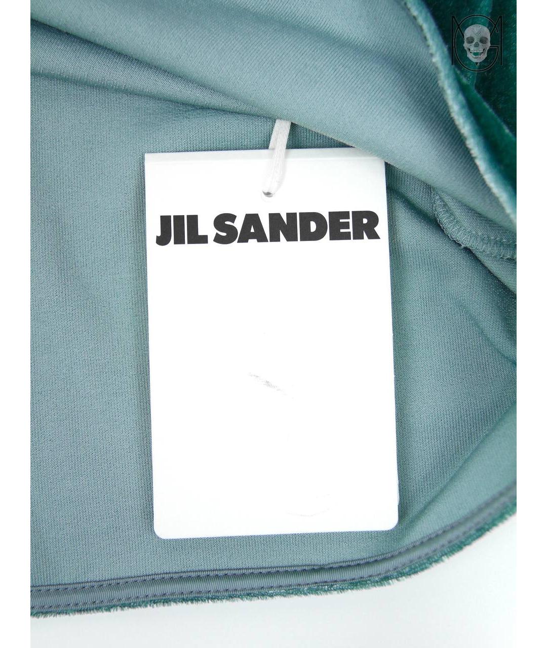 JIL SANDER Бирюзовая полиамидовая рубашка, фото 7