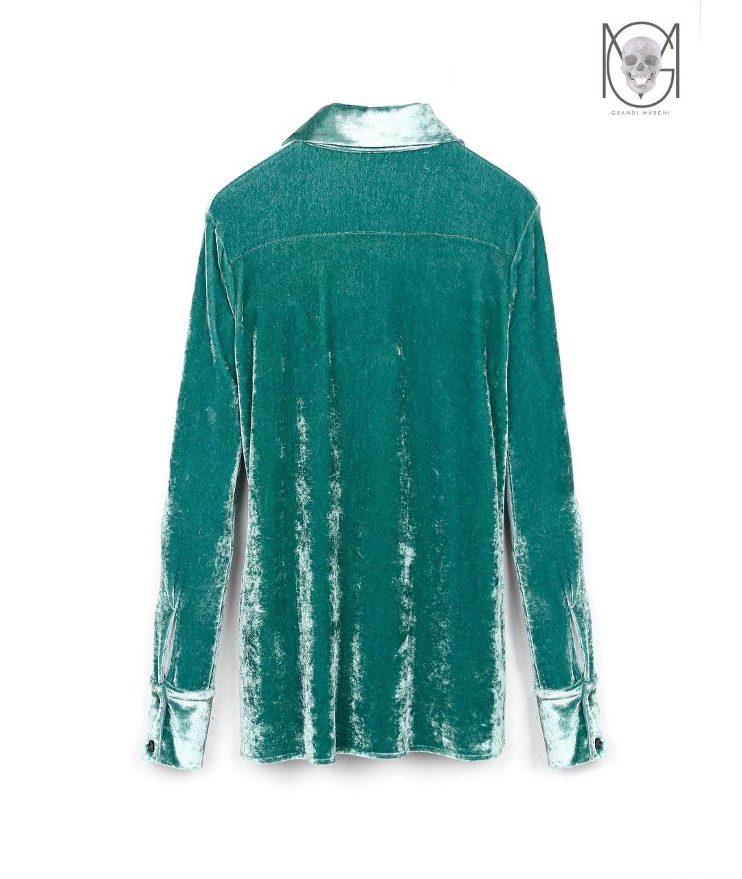 JIL SANDER Бирюзовая полиамидовая рубашка, фото 2