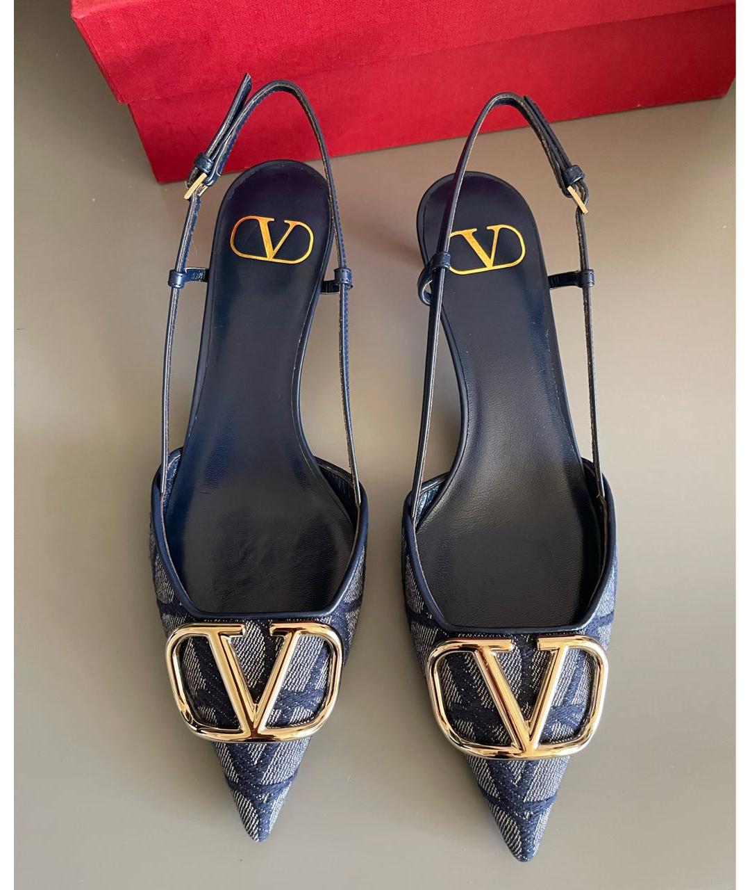 VALENTINO Синие текстильные туфли, фото 2