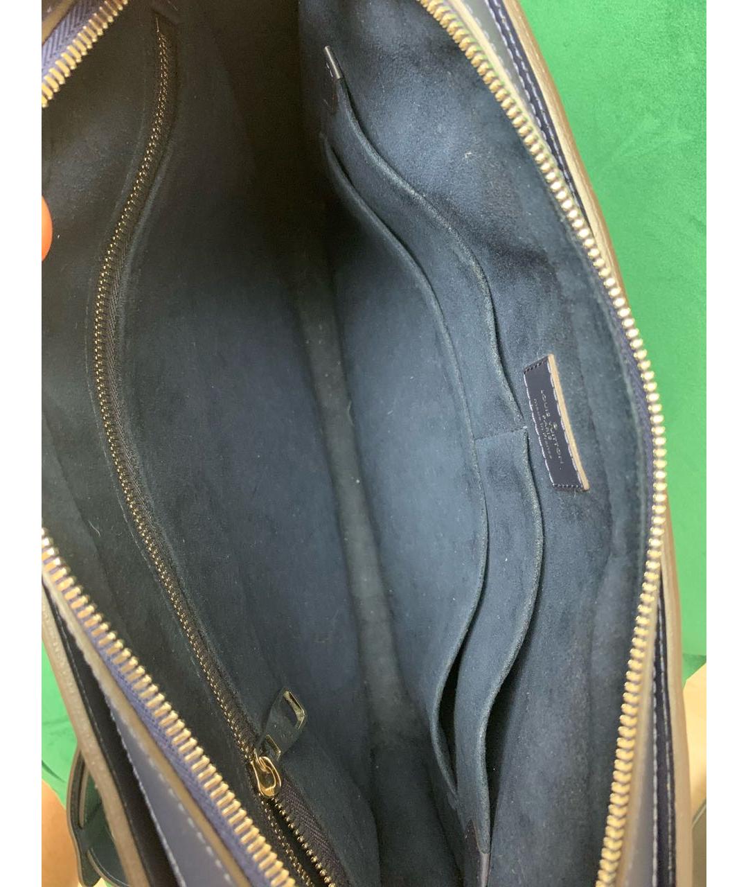 LOUIS VUITTON Темно-синий кожаный портфель, фото 5