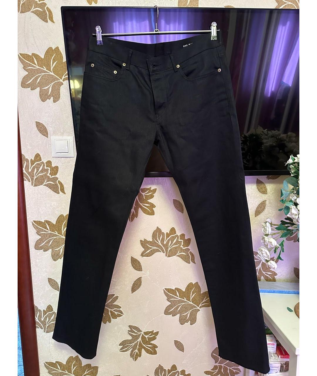SAINT LAURENT Черные хлопковые прямые джинсы, фото 5