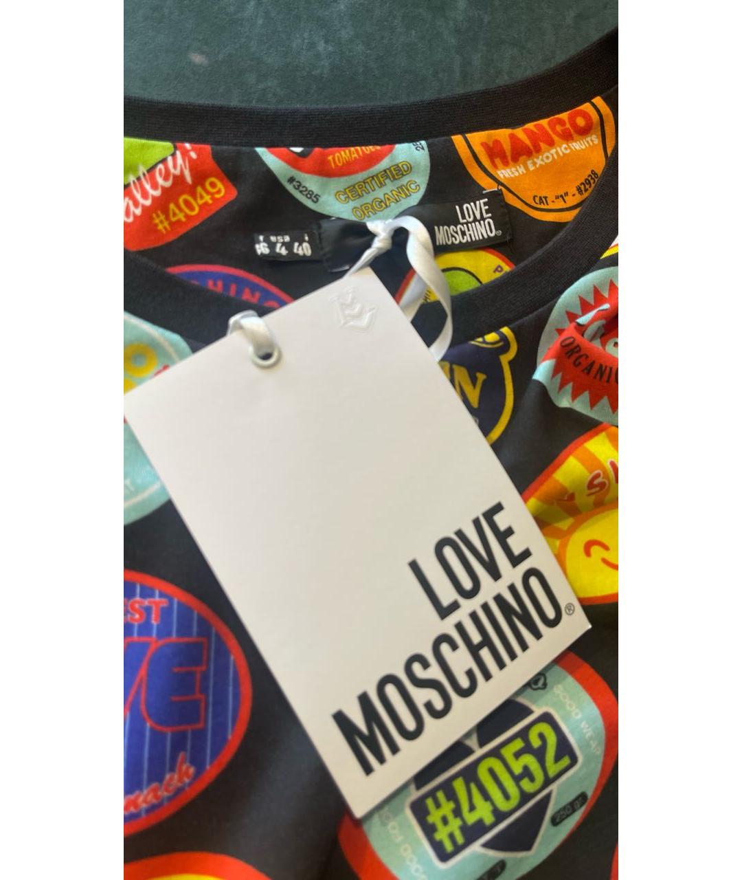 LOVE MOSCHINO Мульти хлопковая футболка, фото 3