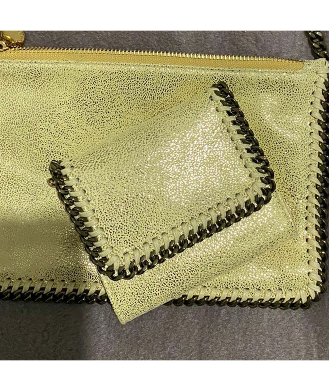 STELLA MCCARTNEY Золотая тканевая сумка тоут, фото 2
