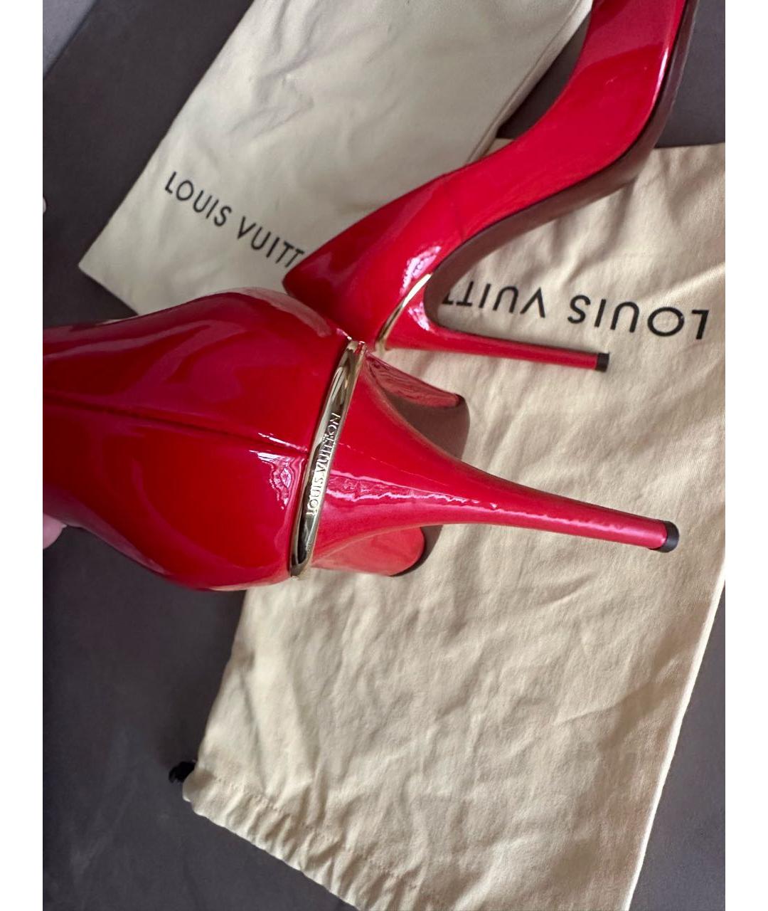 LOUIS VUITTON Красные кожаные туфли, фото 3
