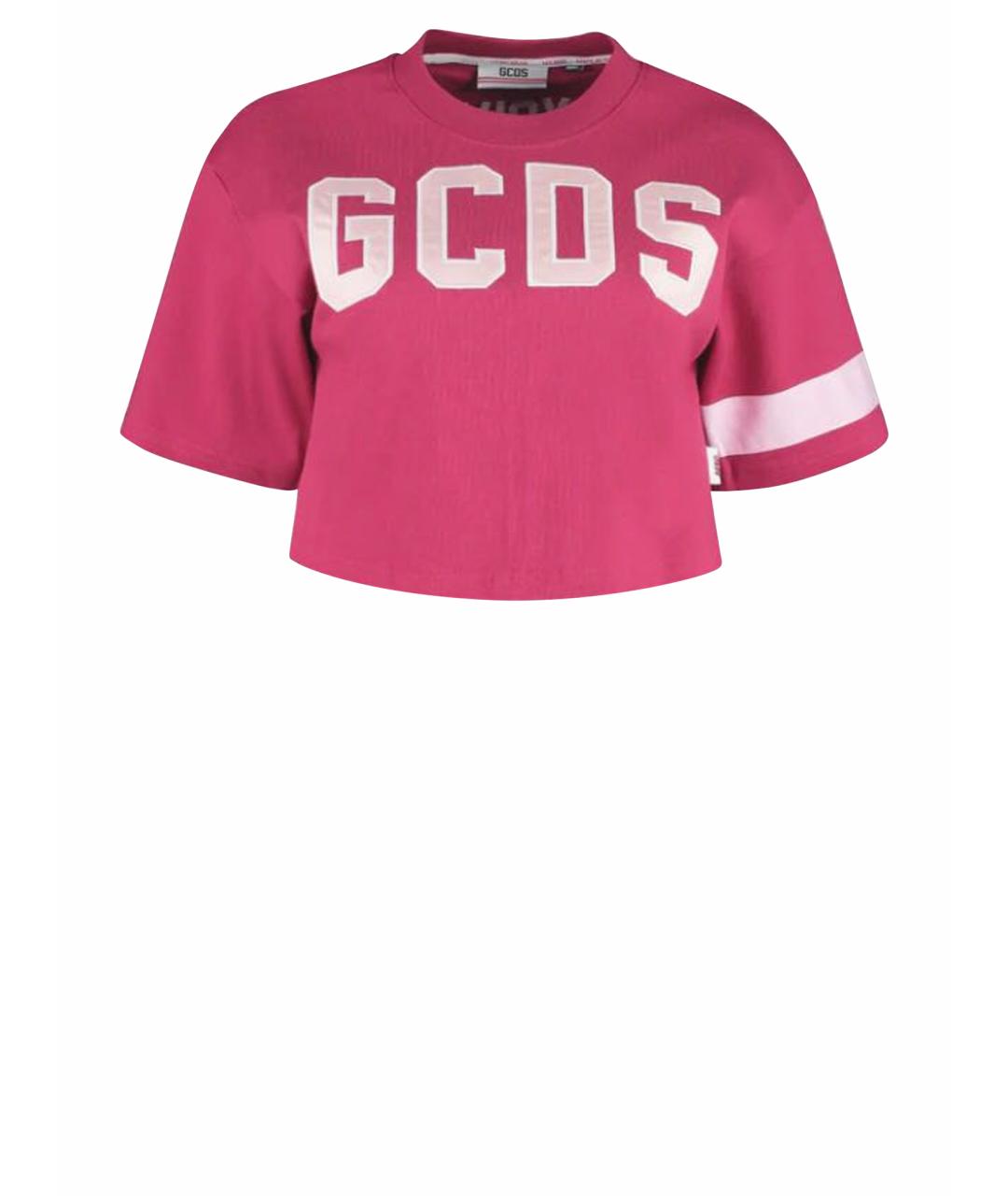 GCDS Фуксия хлопковая футболка, фото 1