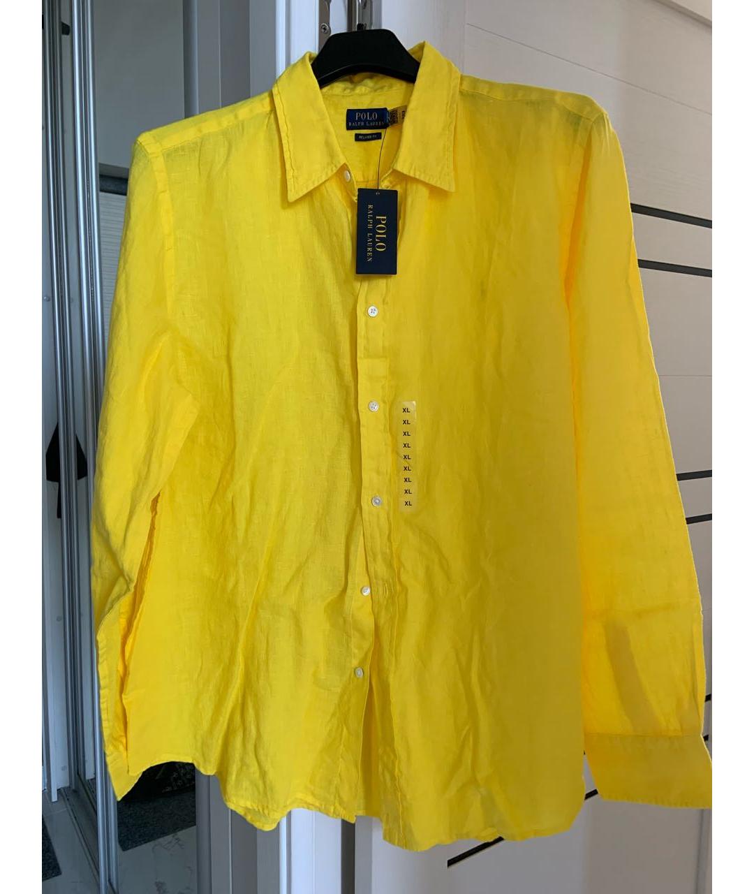 POLO RALPH LAUREN Желтая льняная рубашка, фото 5