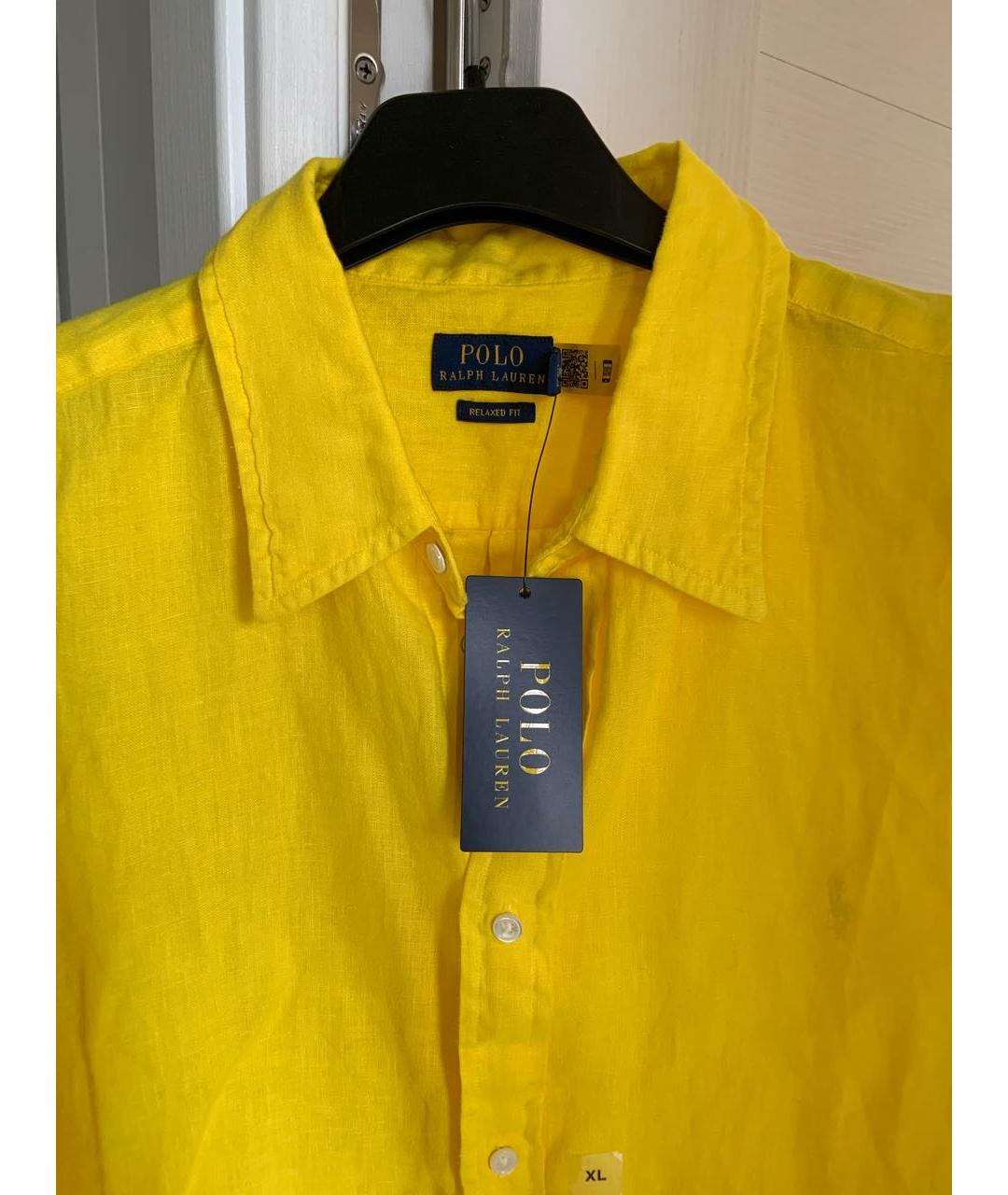 POLO RALPH LAUREN Желтая льняная рубашка, фото 3
