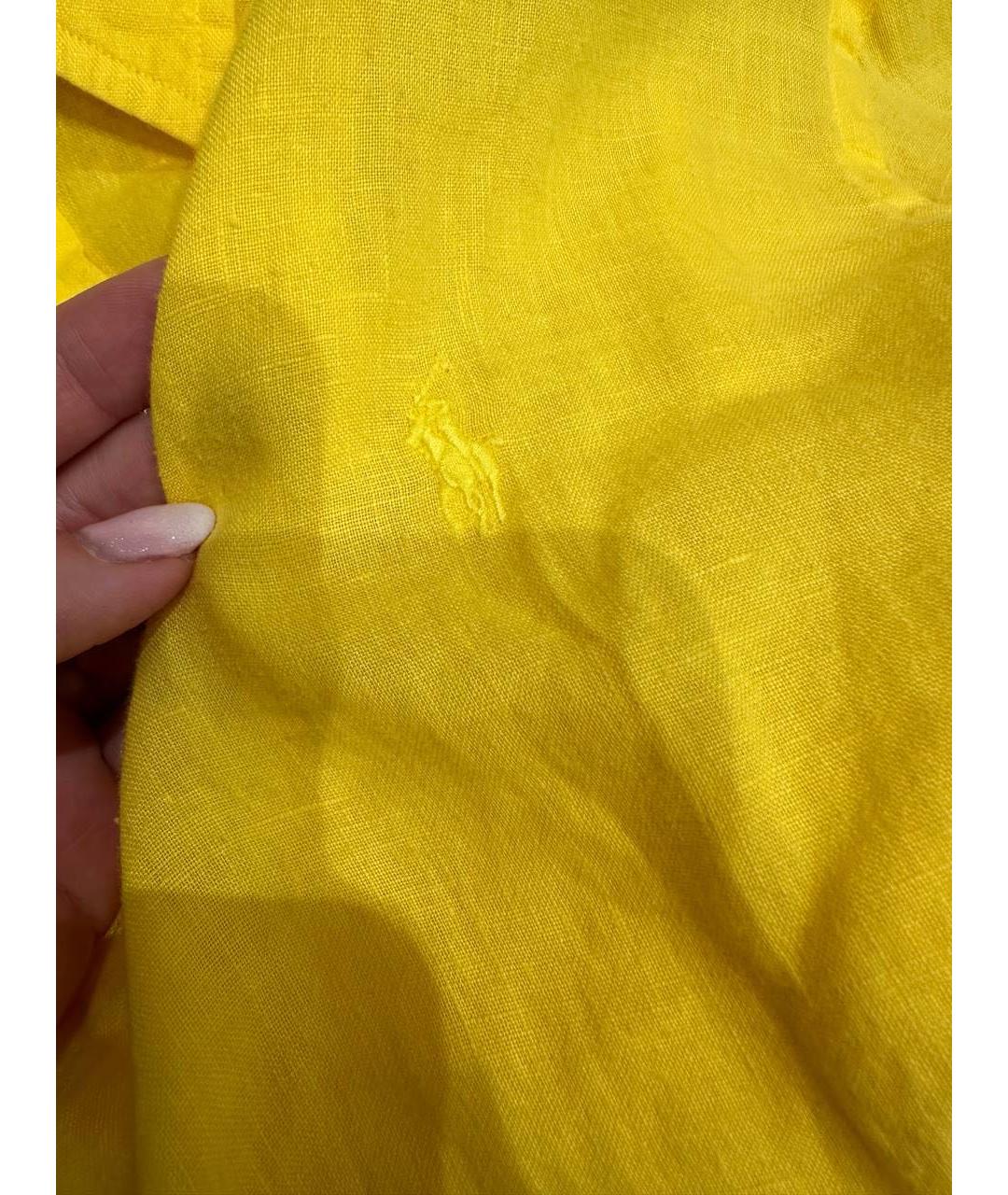 POLO RALPH LAUREN Желтая льняная рубашка, фото 4