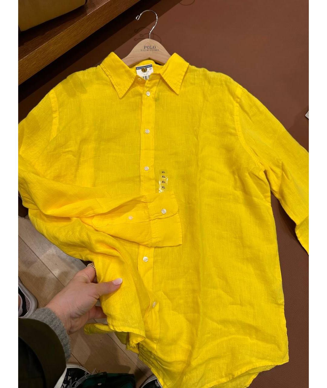 POLO RALPH LAUREN Желтая льняная рубашка, фото 2
