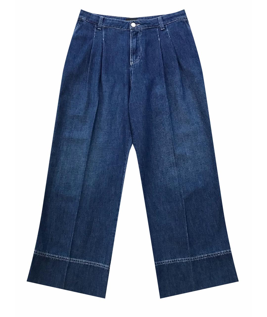 ERMANNO ERMANNO Синие хлопковые прямые джинсы, фото 1