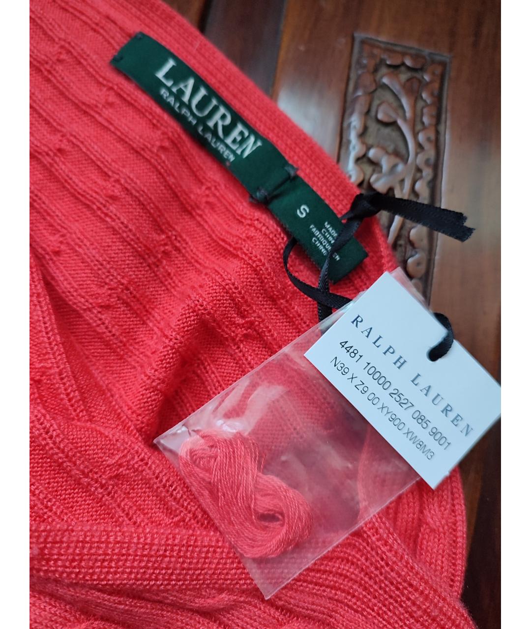 RALPH LAUREN Коралловый шелковый джемпер / свитер, фото 3