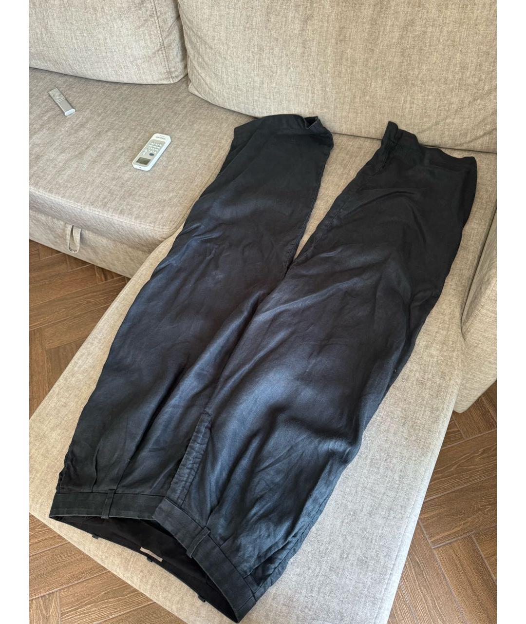 12 STOREEZ Черные льняные брюки широкие, фото 8