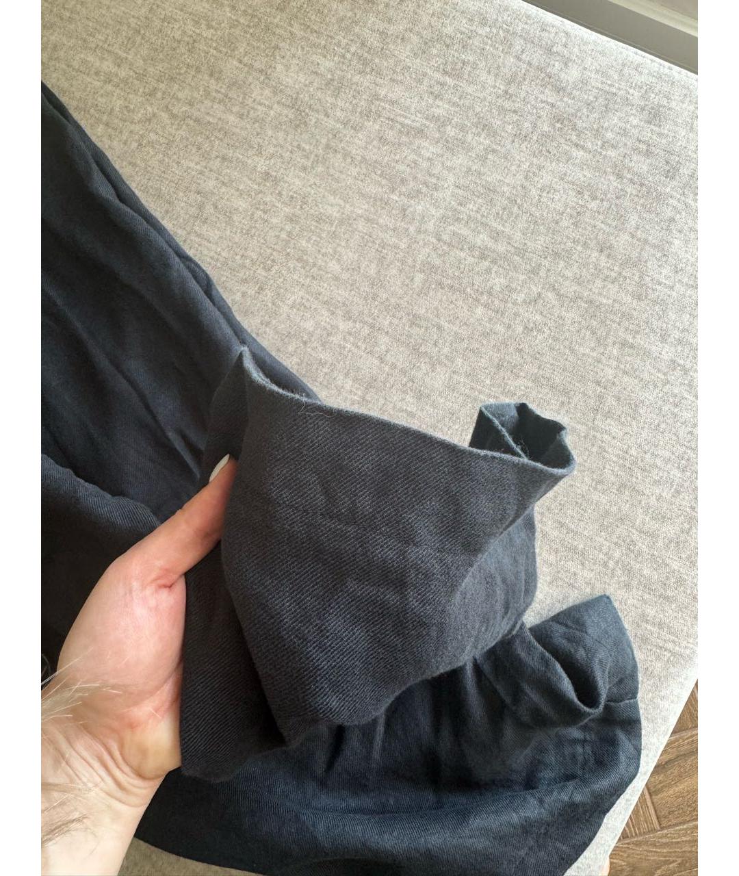12 STOREEZ Черные льняные брюки широкие, фото 5