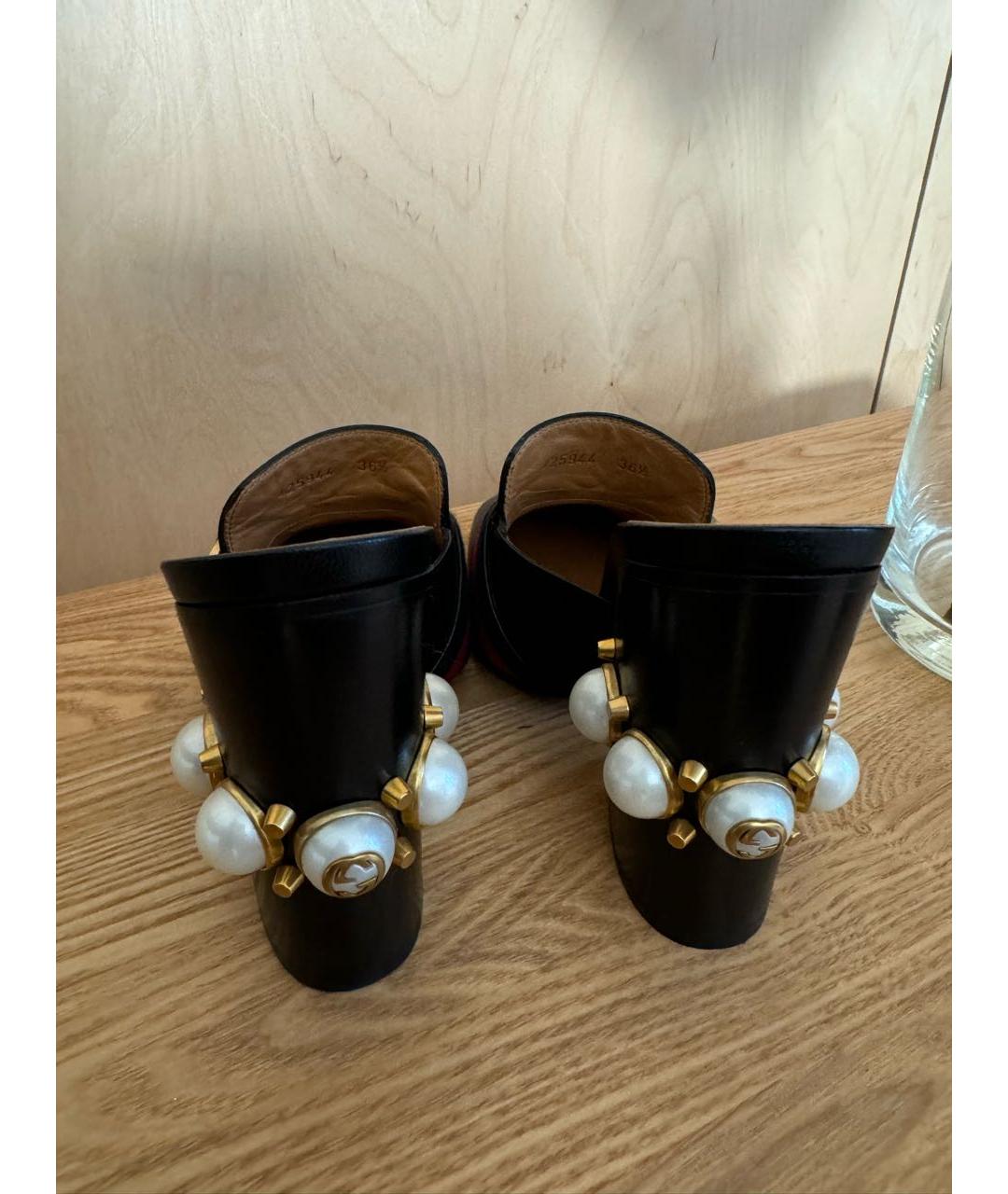 GUCCI Черные кожаные сабо, фото 7