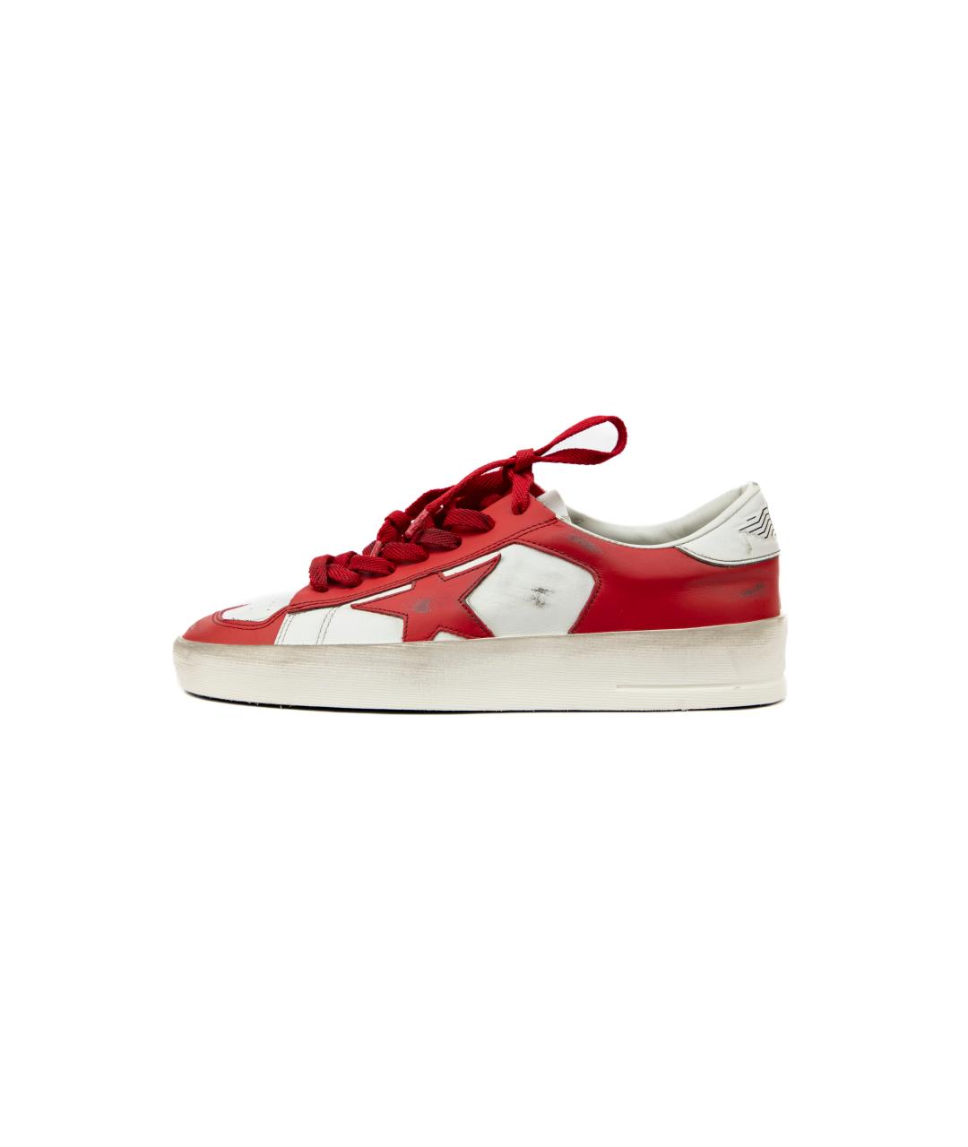 GOLDEN GOOSE DELUXE BRAND Красные кожаные низкие кроссовки / кеды, фото 6