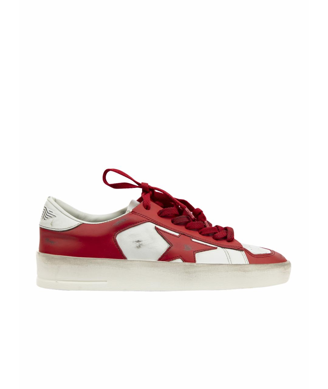 GOLDEN GOOSE DELUXE BRAND Красные кожаные низкие кроссовки / кеды, фото 1