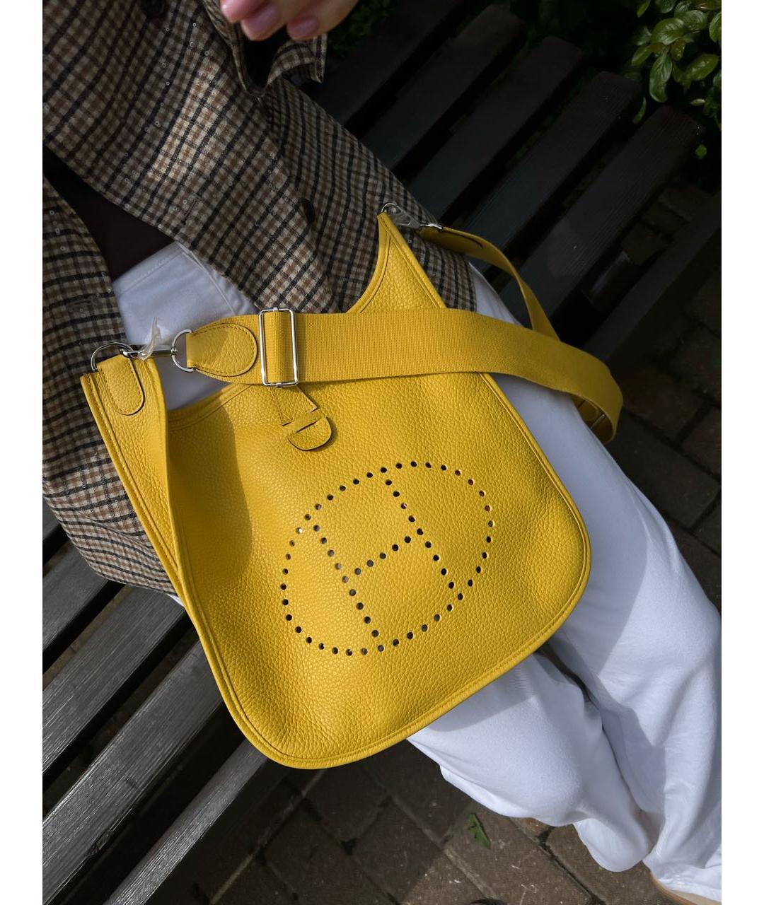 HERMES PRE-OWNED Желтая кожаная сумка через плечо, фото 4
