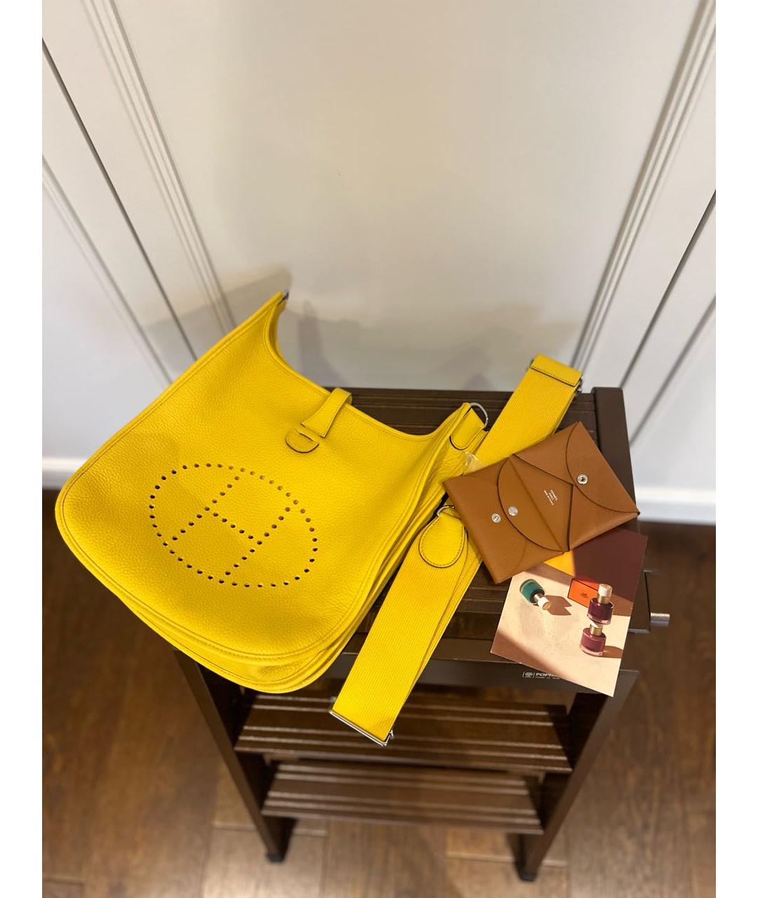 HERMES PRE-OWNED Желтая кожаная сумка через плечо, фото 5