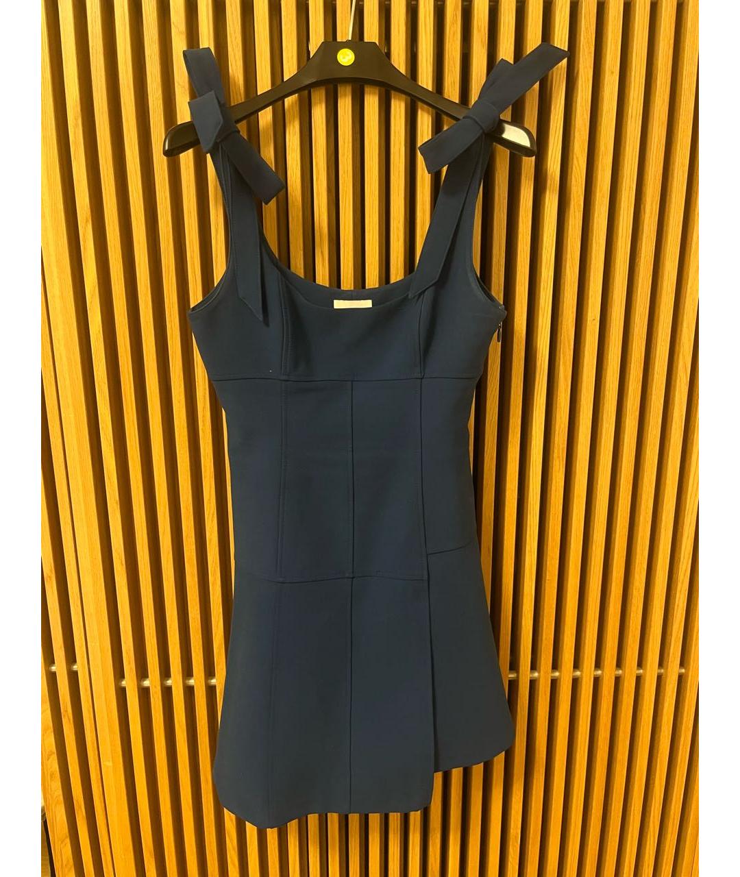 CINQ A SEPT Темно-синее вискозное коктейльное платье, фото 6