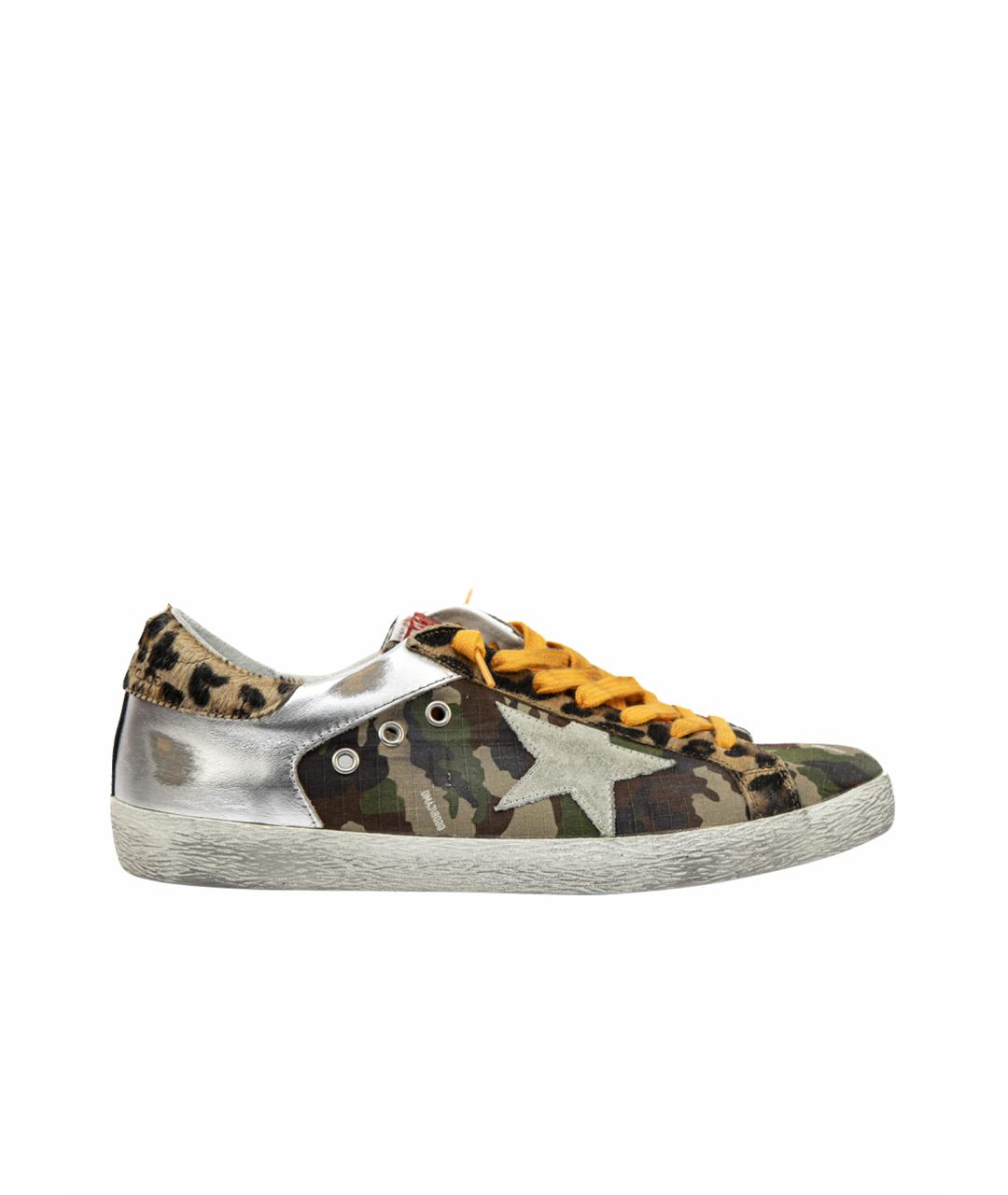 GOLDEN GOOSE DELUXE BRAND Зеленые кожаные низкие кроссовки / кеды, фото 1