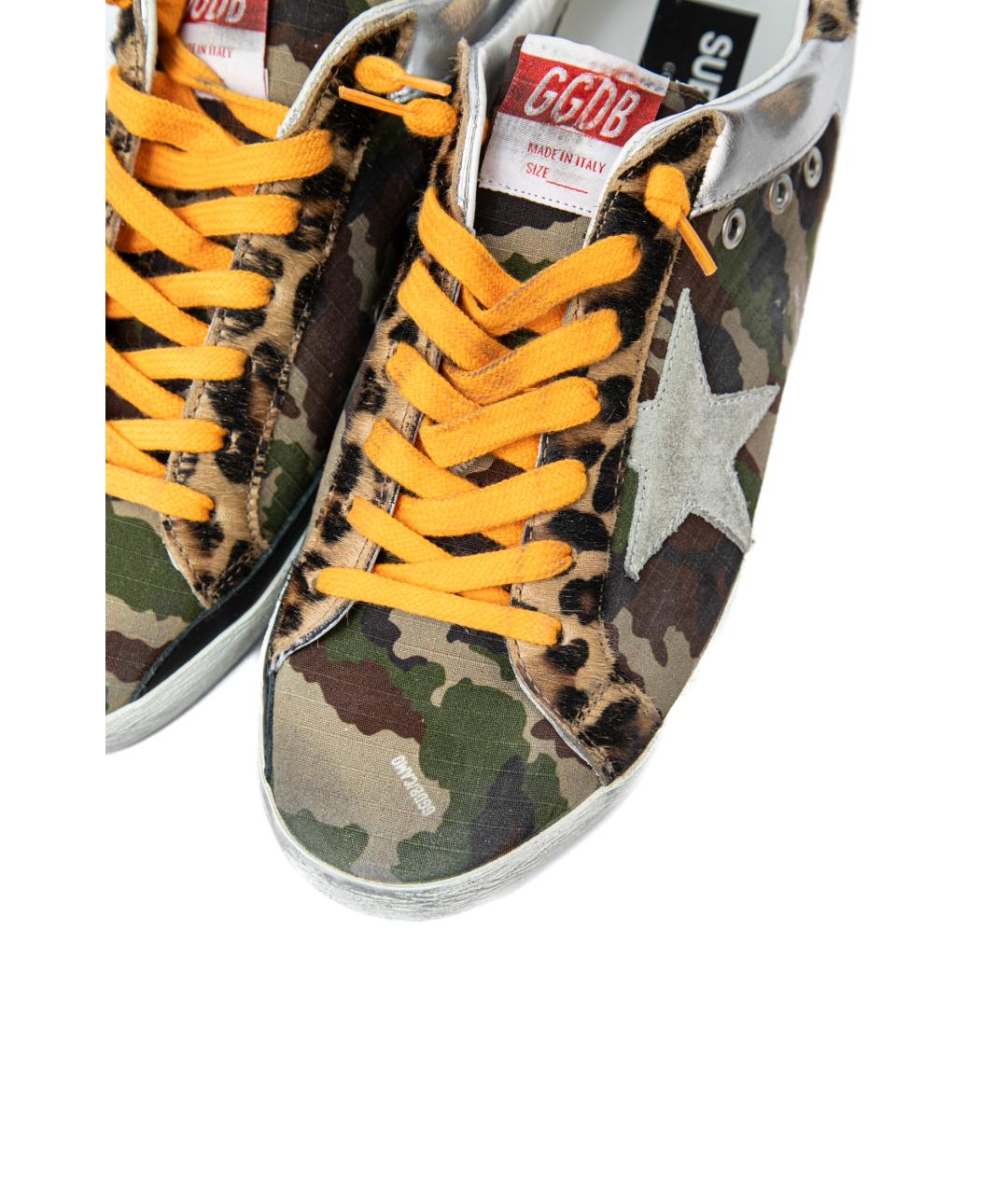 GOLDEN GOOSE DELUXE BRAND Зеленые кожаные низкие кроссовки / кеды, фото 3