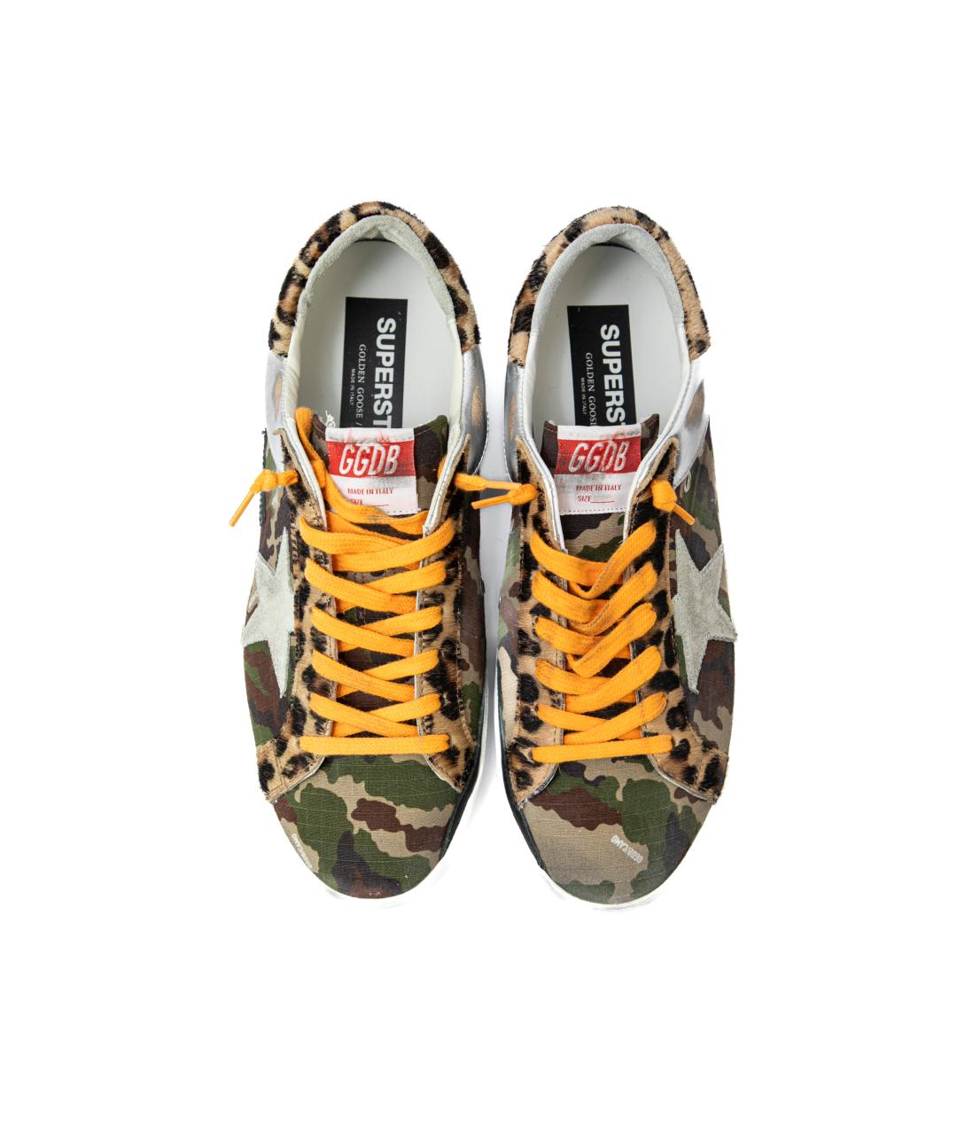 GOLDEN GOOSE DELUXE BRAND Зеленые кожаные низкие кроссовки / кеды, фото 2