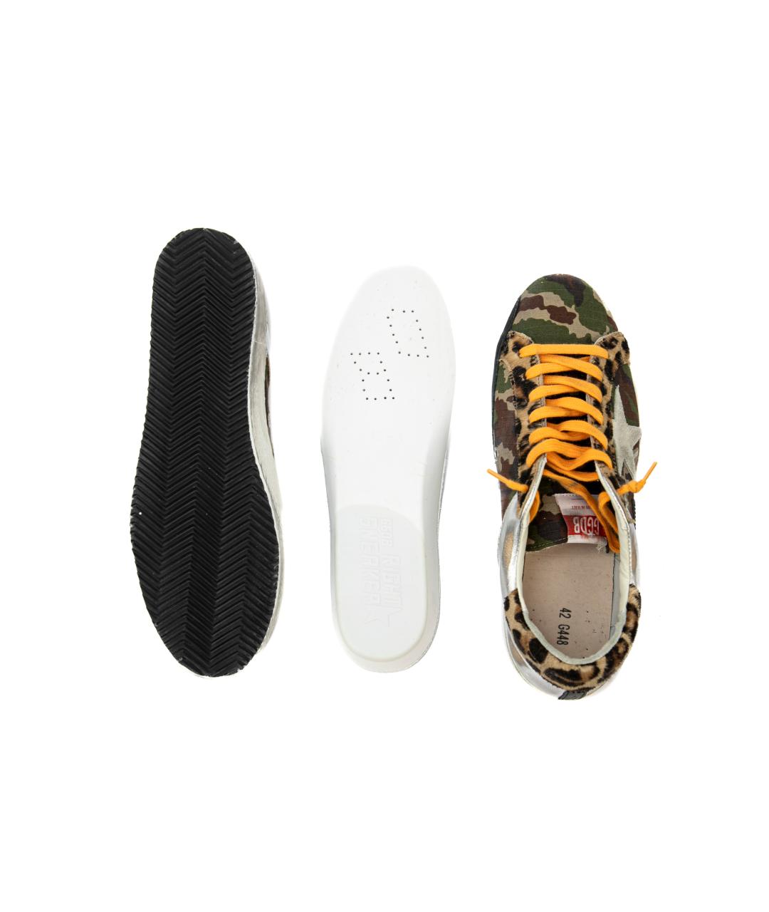 GOLDEN GOOSE DELUXE BRAND Зеленые кожаные низкие кроссовки / кеды, фото 5
