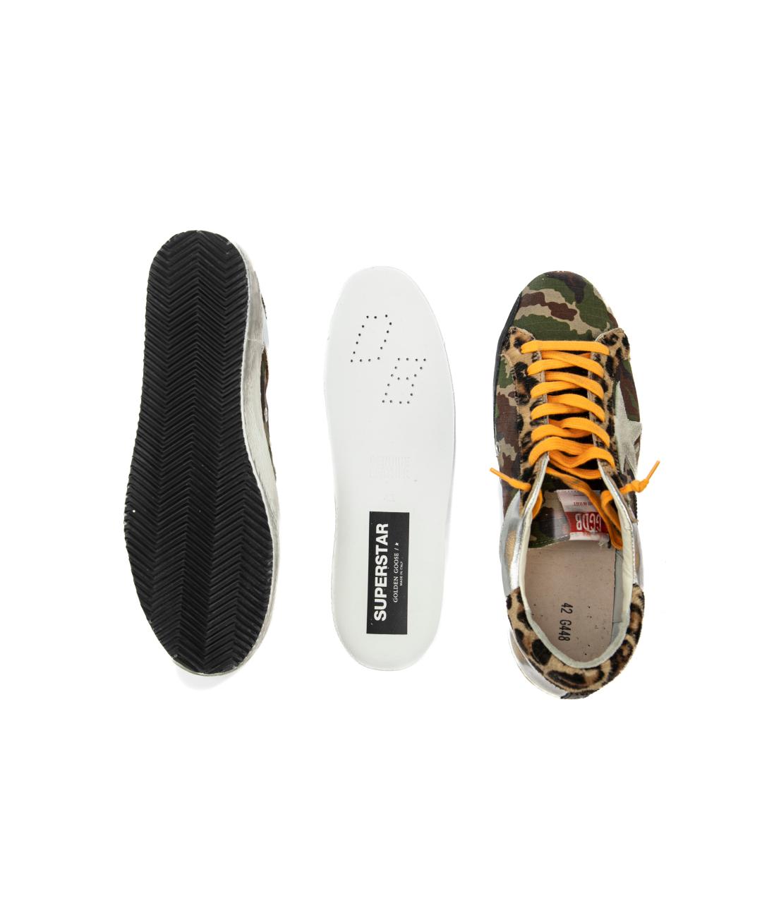 GOLDEN GOOSE DELUXE BRAND Зеленые кожаные низкие кроссовки / кеды, фото 4