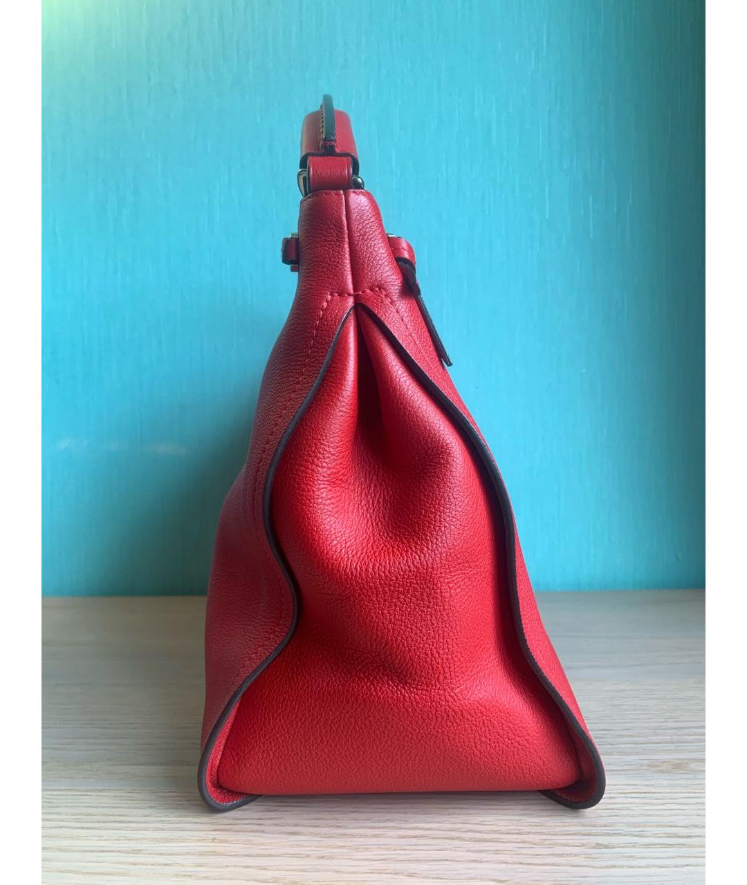LOUIS VUITTON Красная кожаная сумка тоут, фото 4